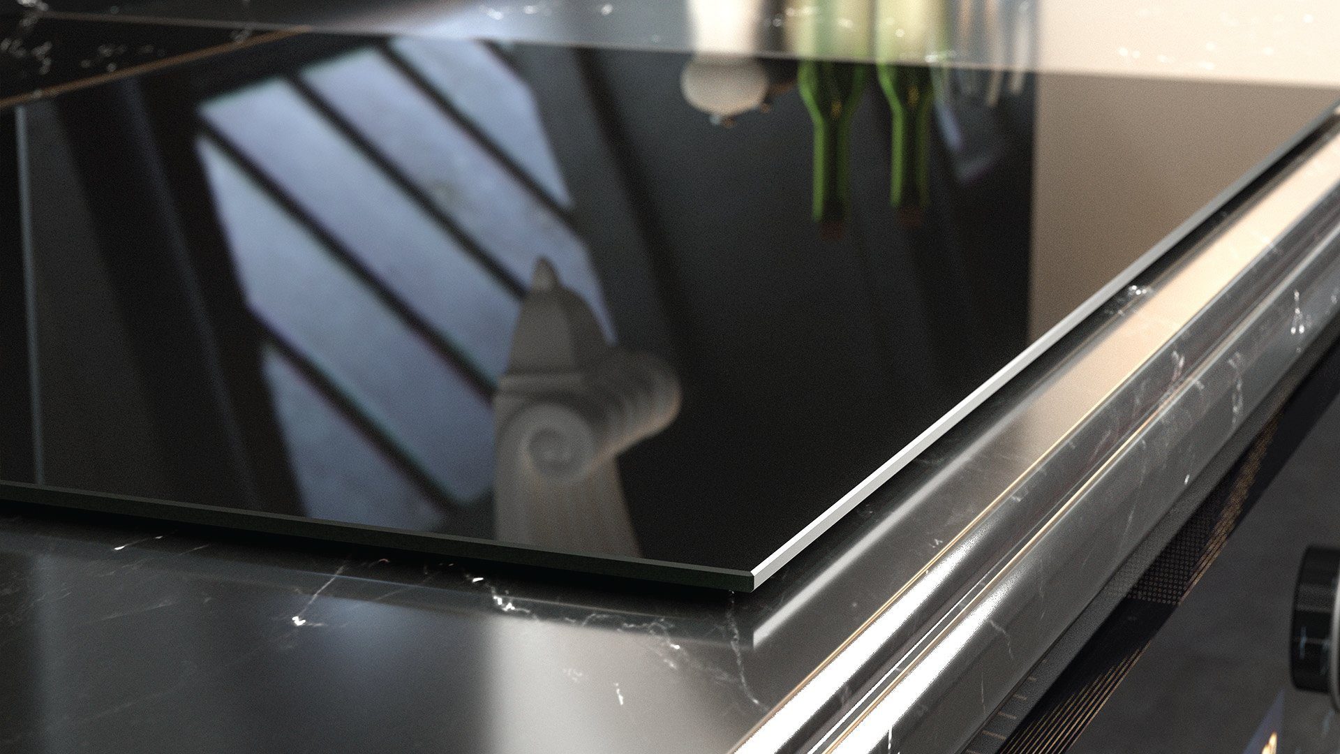 aus Glas ALLboards Schwarz 60x65cm aus Küchenrückwand Echtglas ALLboards Spritzschutz Küchenrückwand