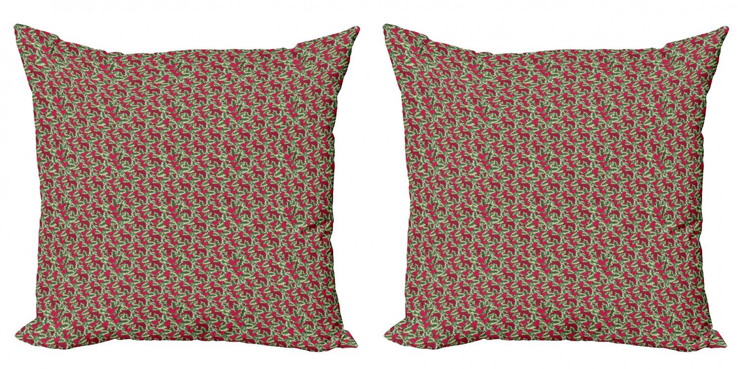 Kissenbezüge Modern Accent Doppelseitiger Digitaldruck, Abakuhaus (2 Stück), Blumen Weihnachten Blumenstrauß