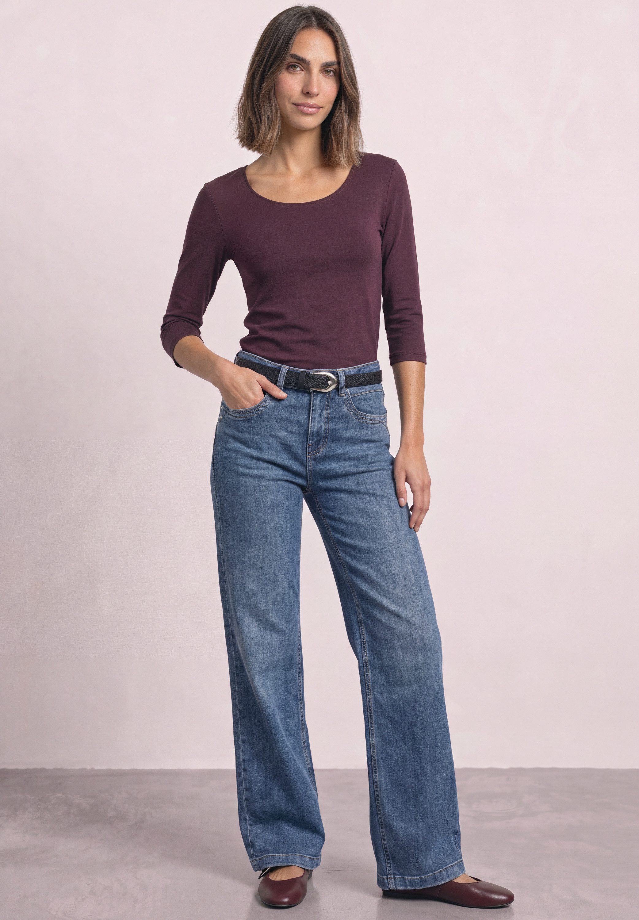 STREET ONE 3/4-Arm-Shirt in Unifarbe – Bild 3 von 5