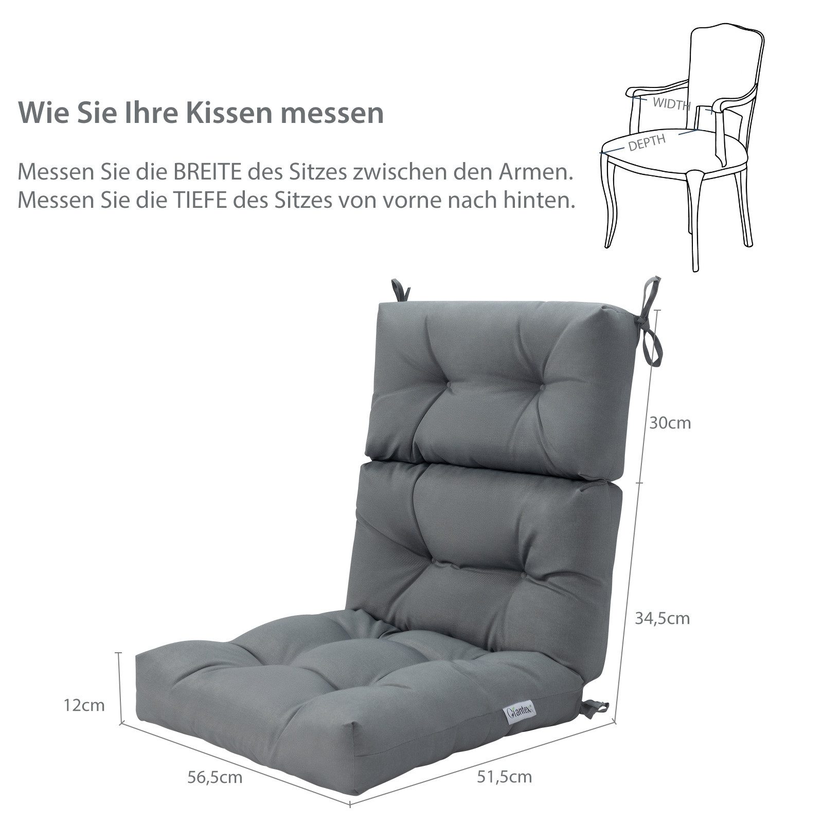 KOMFOTTEU Bodenkissen, Gartenstuhlauflage Hochlehner, Stuhlkissen mit günstig online kaufen