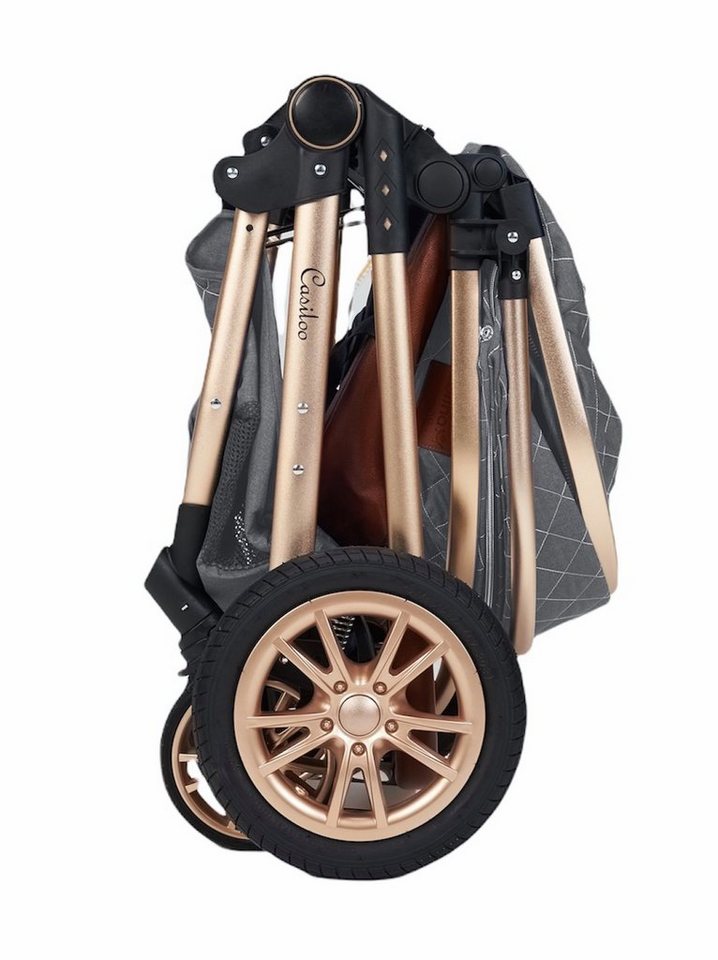 Thumbnail - Casiloo® Kombi-Kinderwagen 3in1 Kombikinderwagen Kinderwagen Babywanne Buggy + Auto Babyschale
