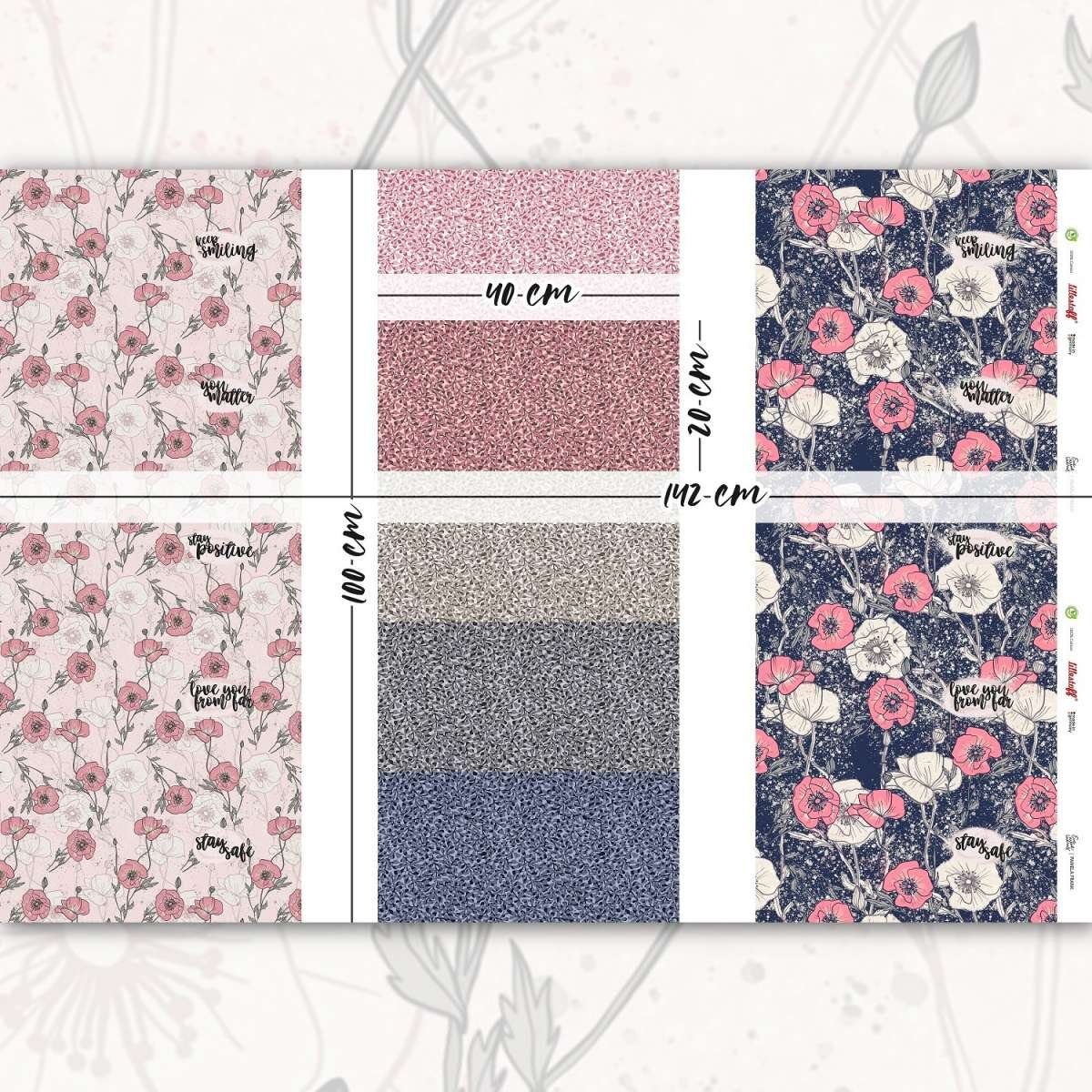 lillestoff Stoff Stoff Panel Bio Baumwollstoff Stay safe, Lillestoff Patchwork Kissen, Meterware, Panel, 100 cm x 140 cm