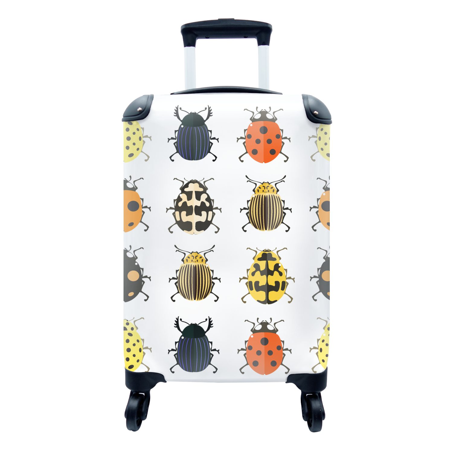 MuchoWow Handgepäckkoffer Käfer - Insekten - Gestaltung, 4 Rollen, Reisetasche mit rollen, Handgepäck für Ferien, Trolley, Reisekoffer