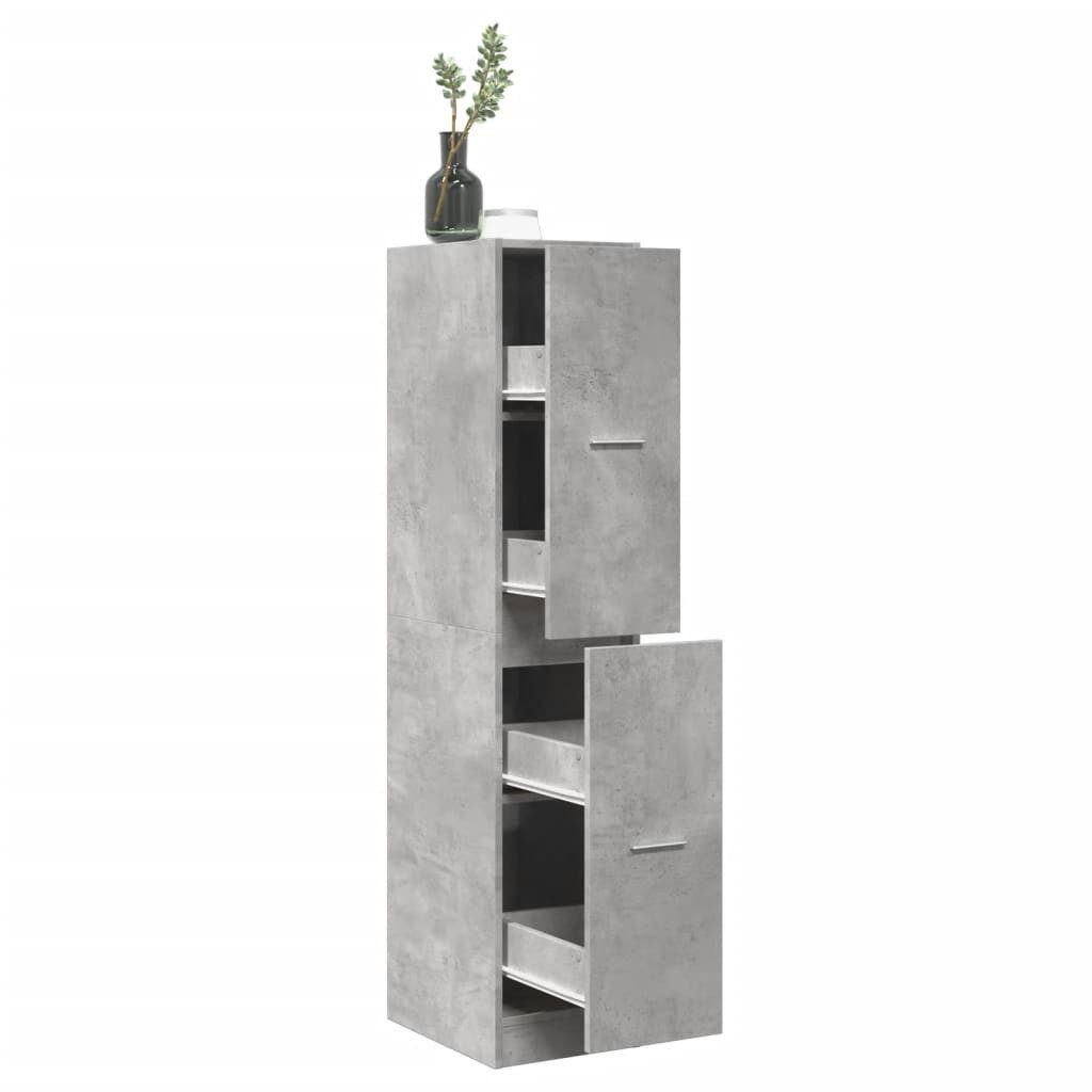 vidaXL Unterschrank Apothekerschrank Betongrau 30x41x144,5 cm Spanplatte