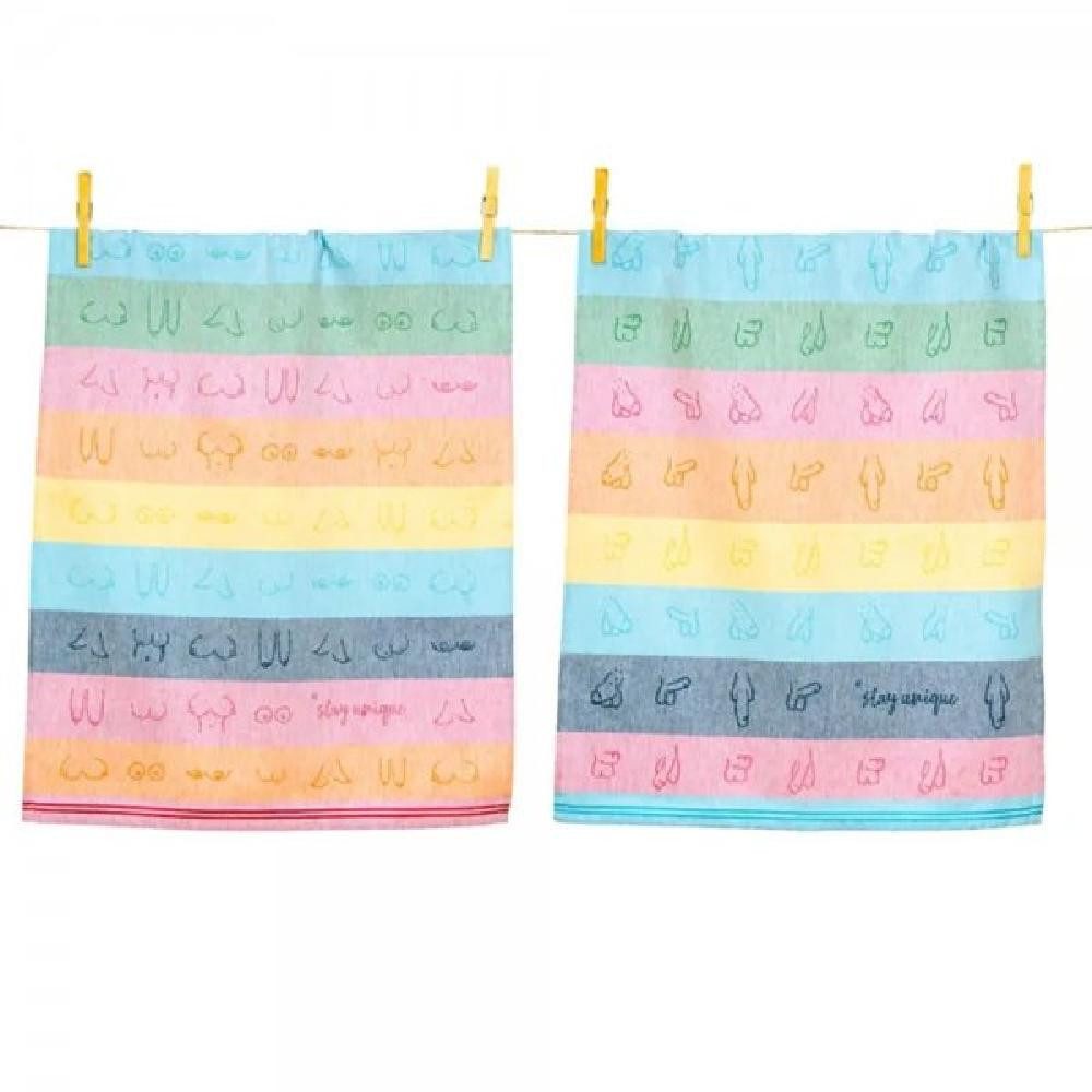 PAD Geschirrtuch Pad Полотенца для посуды Unisex Penis und Brüste Multicolor (2er-Set)
