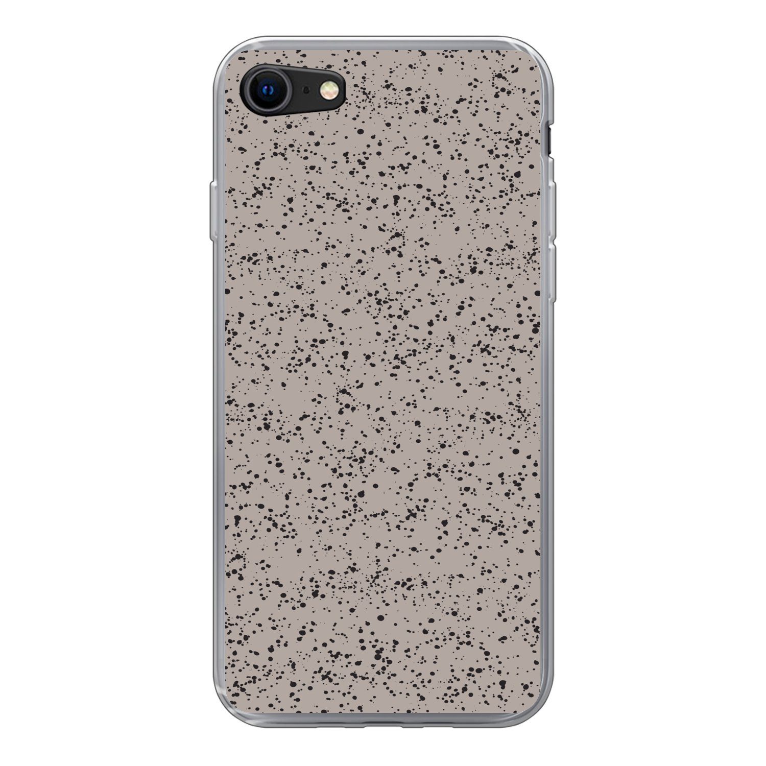 Handyhülle für Apple iPhone 8 Polka dots - Schwarz - Grau