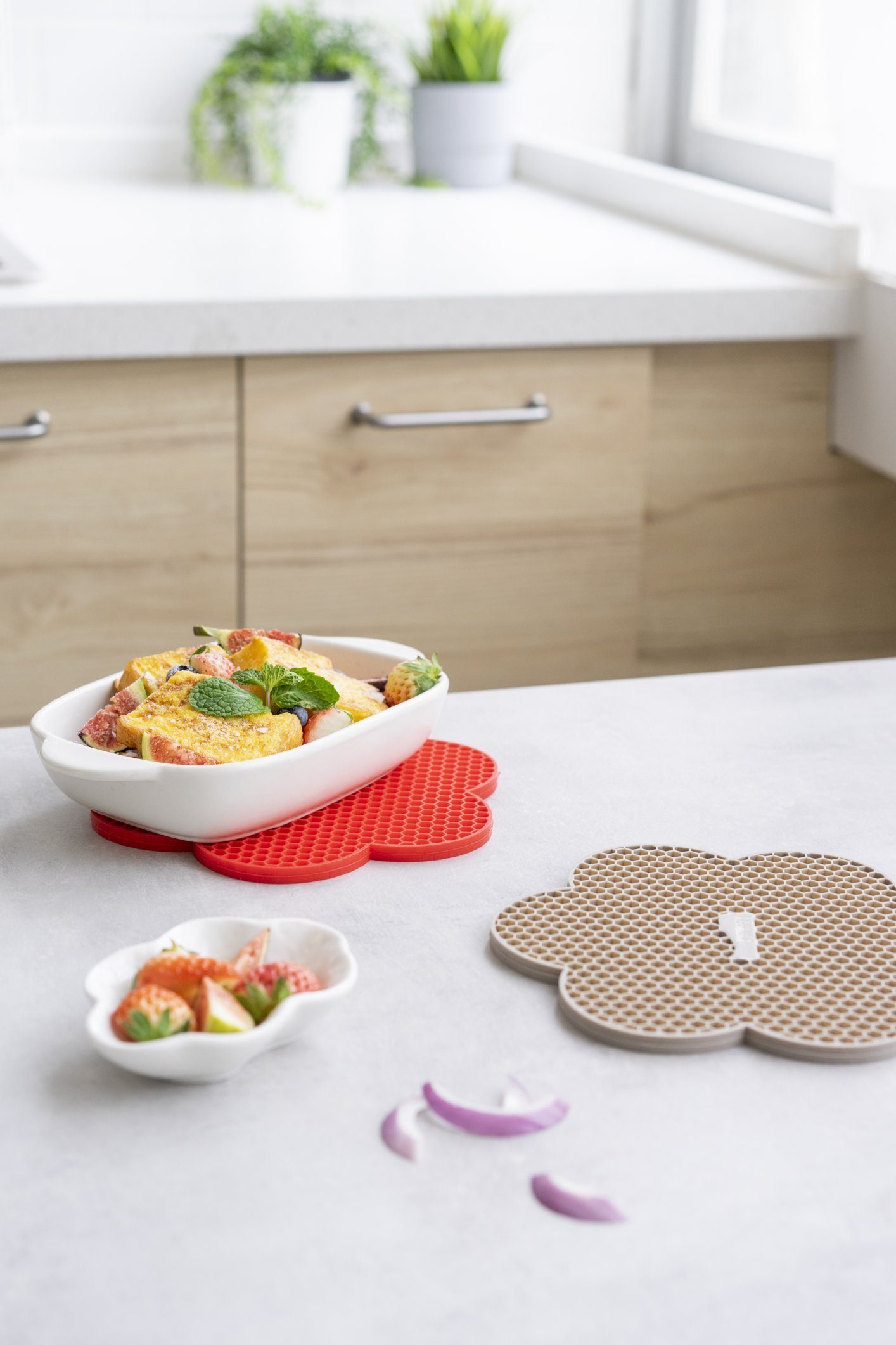 Kochblume Topflappen Waben-Untersetzer Blume Limette