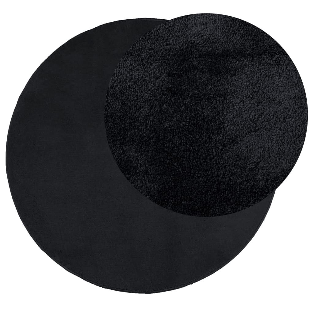 vidaXL Teppich Teppich OVIEDO Kurzflor Schwarz günstig online kaufen