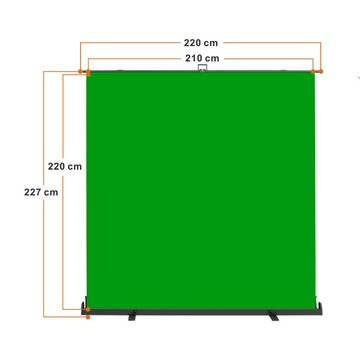 Walimex Pro Fotohintergrund Roll-up Panel Hintergrund grün 210x220
