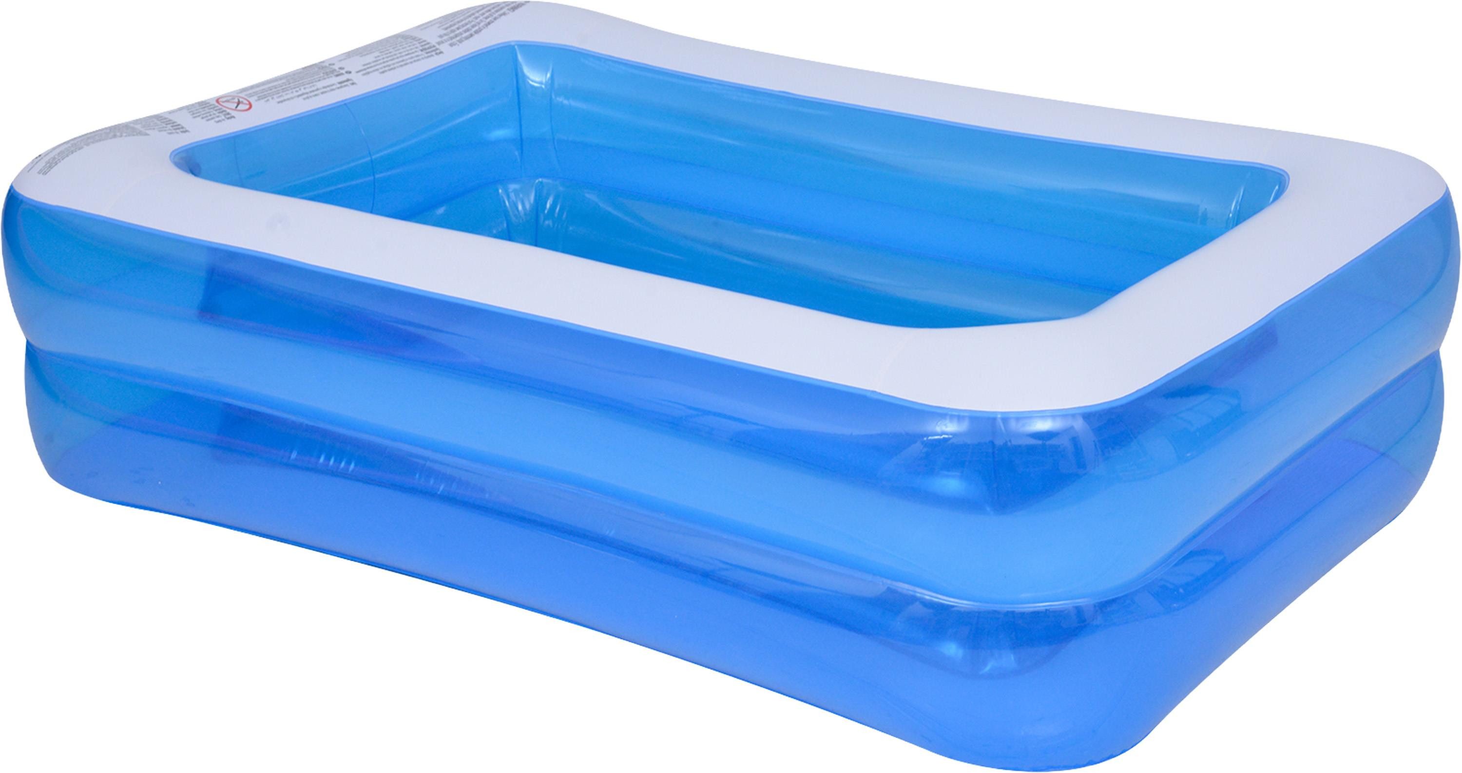 SunClub Planschbecken Kinderpool 155x108x46 cm, (Einzelpack, 1-tlg., aufblasbares Kinderbecken), 2-Ring Pool rechteckig