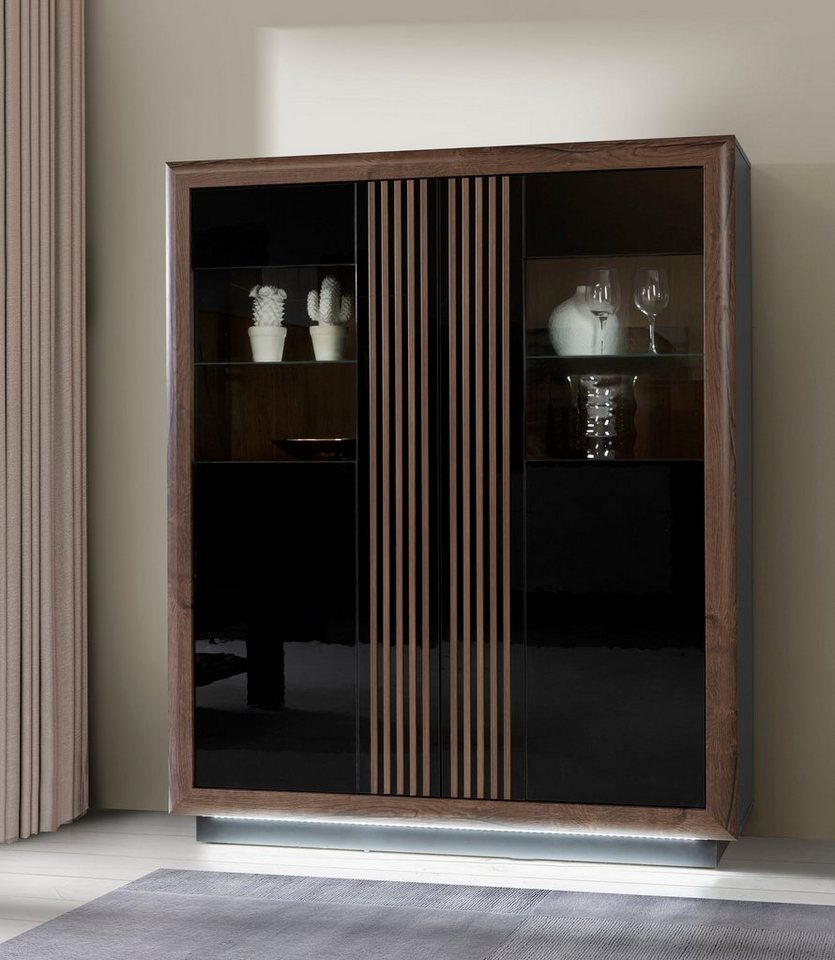 FORTE Highboard Savona, Höhe 161 cm, inkl. Beleuchtung