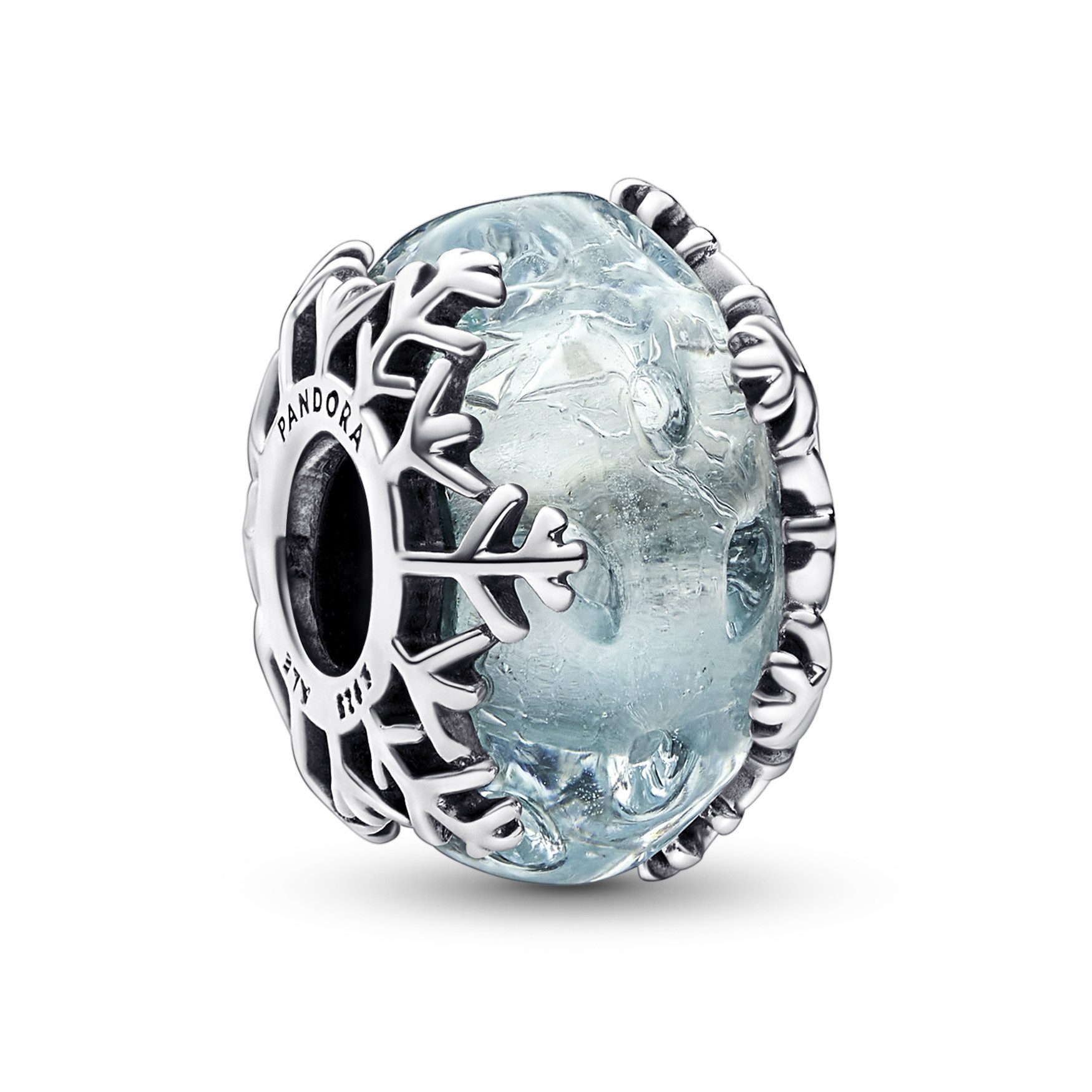 Pandora Bead Silber Charm Winterblaue Schneeflocke