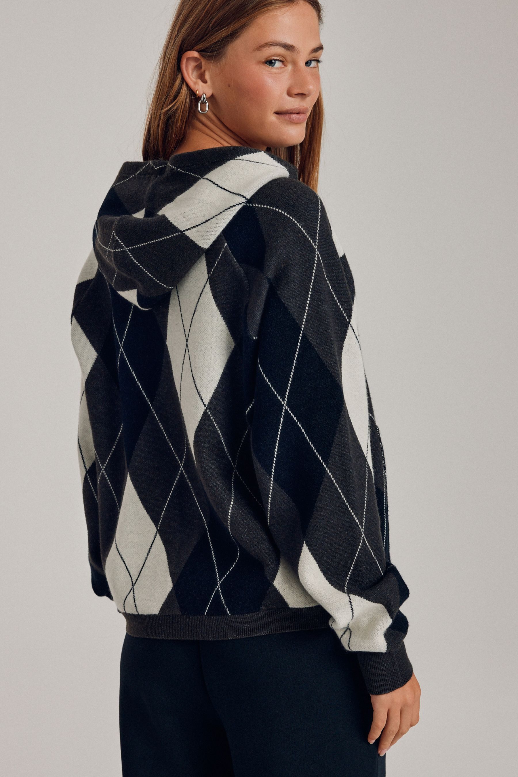 Next Strickpullover Argile RV-Kapuzenjacke mit langen Ärmeln (1-tlg) günstig online kaufen