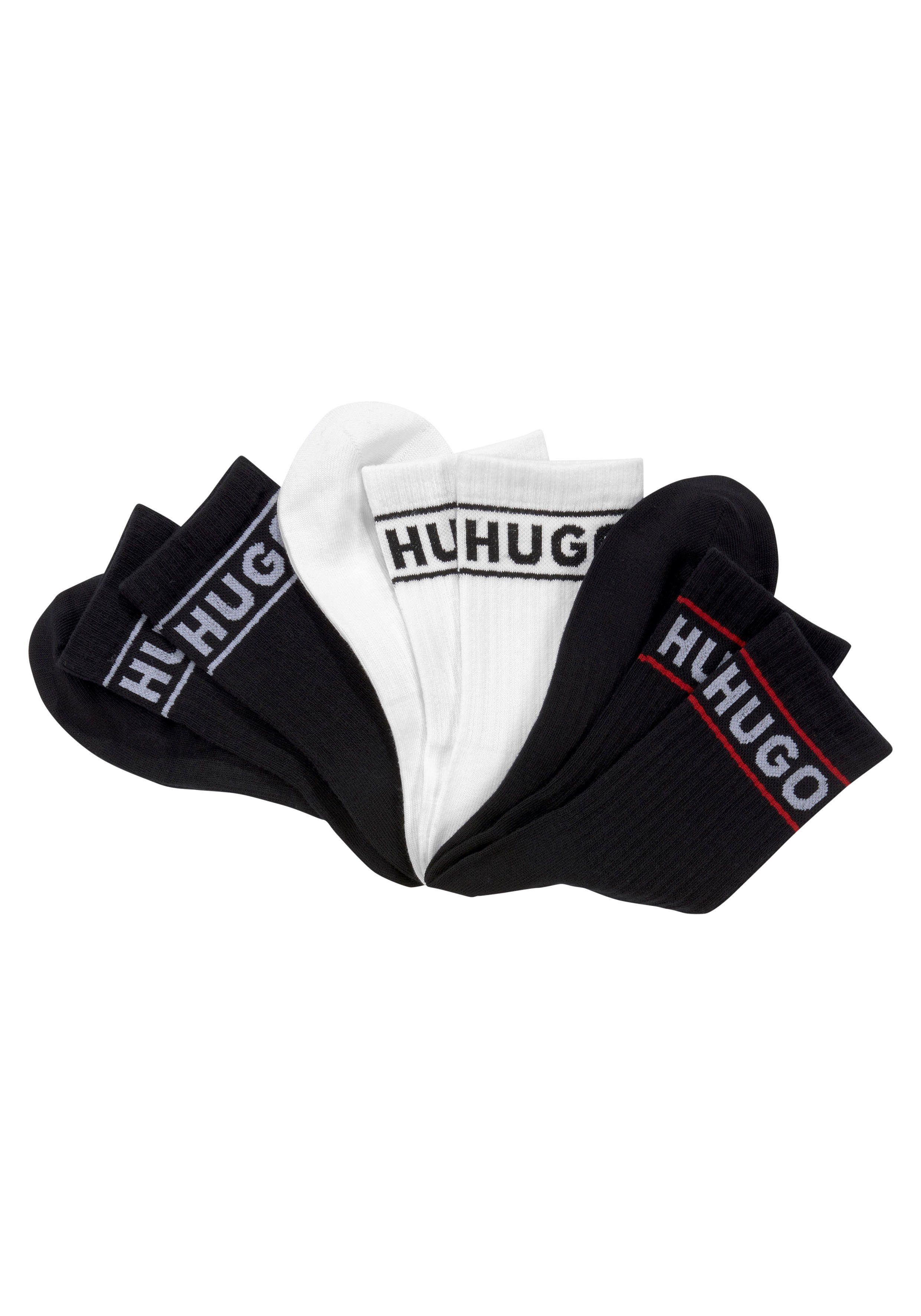 HUGO Freizeitsocken 3P QSRIB SPORTY CC W (Packung, 3-Paar, 3er) mit kontrastfarbenem Logodetail Open Miscellaneous 960 | Socken