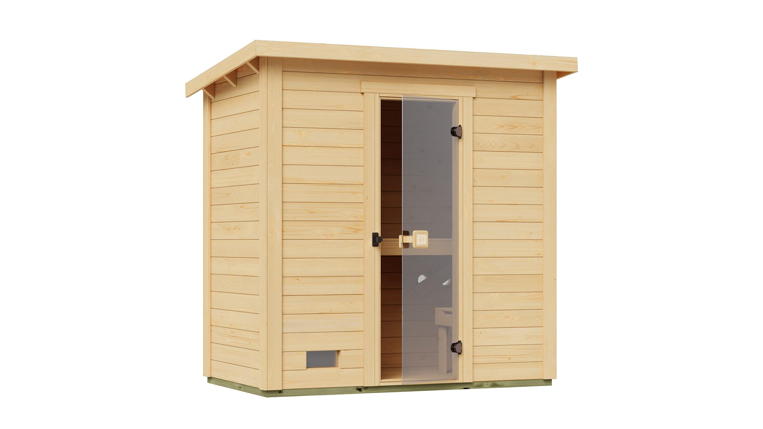 weka Saunahaus Kaapi 1, BxTxH: 223 x 137 x 215 cm, 40 mm, Blockbohlen aus Fichtenholz