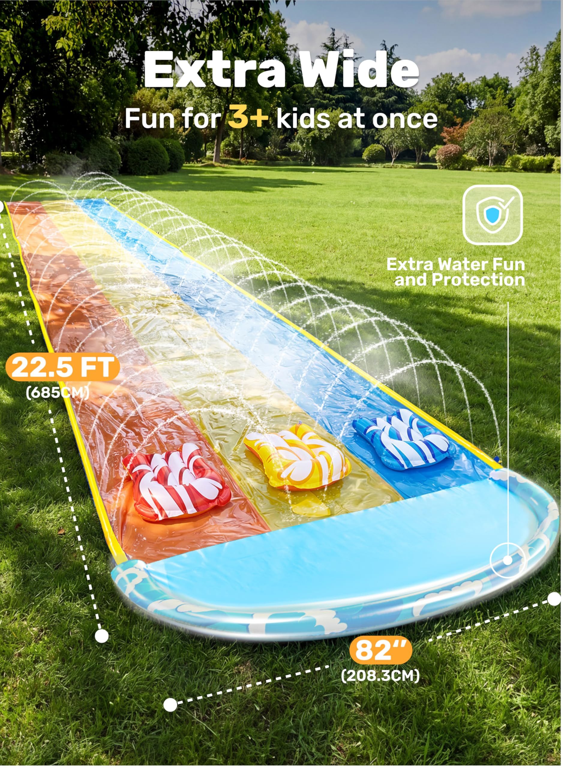 sloosh Wasserrutsche SLOOSH 22,5ft x 84in/685.8*213.3cm Wellen Dreifach Wasserrutsche