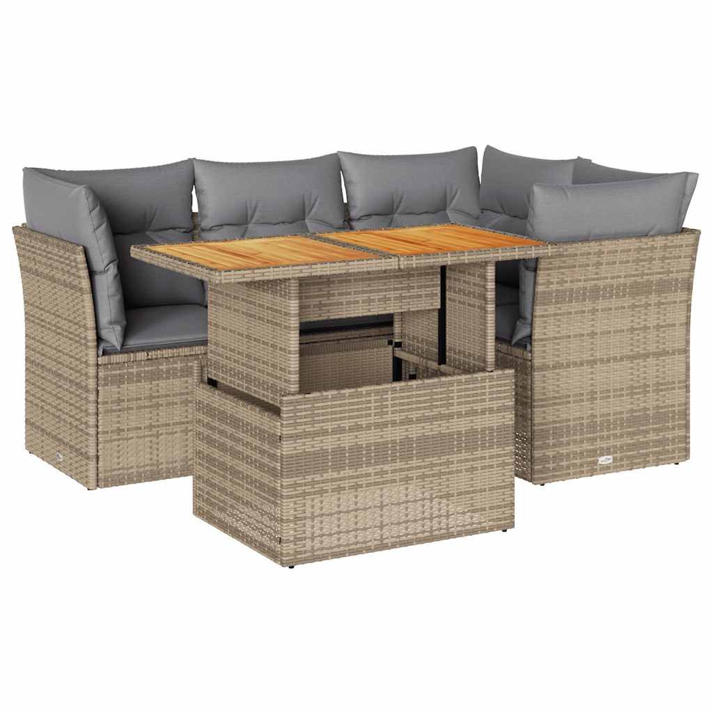 vidaXL Gartenlounge-Set 5-tlg. Garten-Sofagarnitur mit Kissen günstig online kaufen