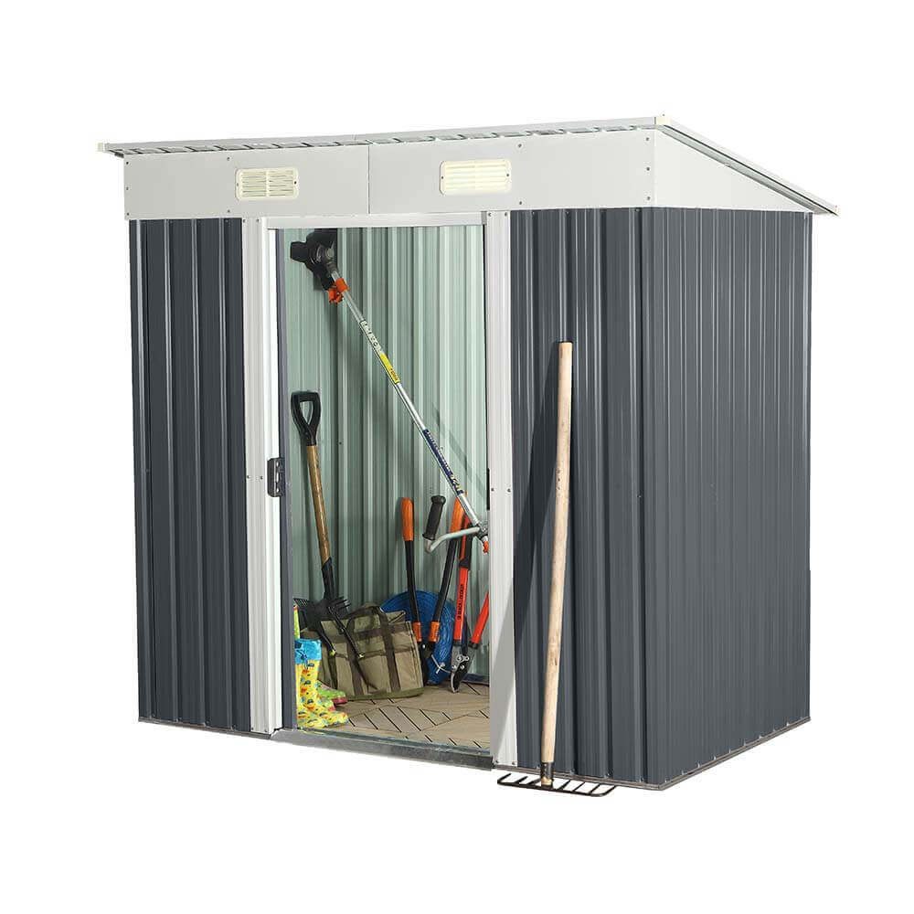 HOME DELUXE Gerätehaus Geräteschuppen BOHIO - M, BxT: 195x121 cm, 2,2 m² aus verzinktem Stahl & wetterfest, Gartenschrank