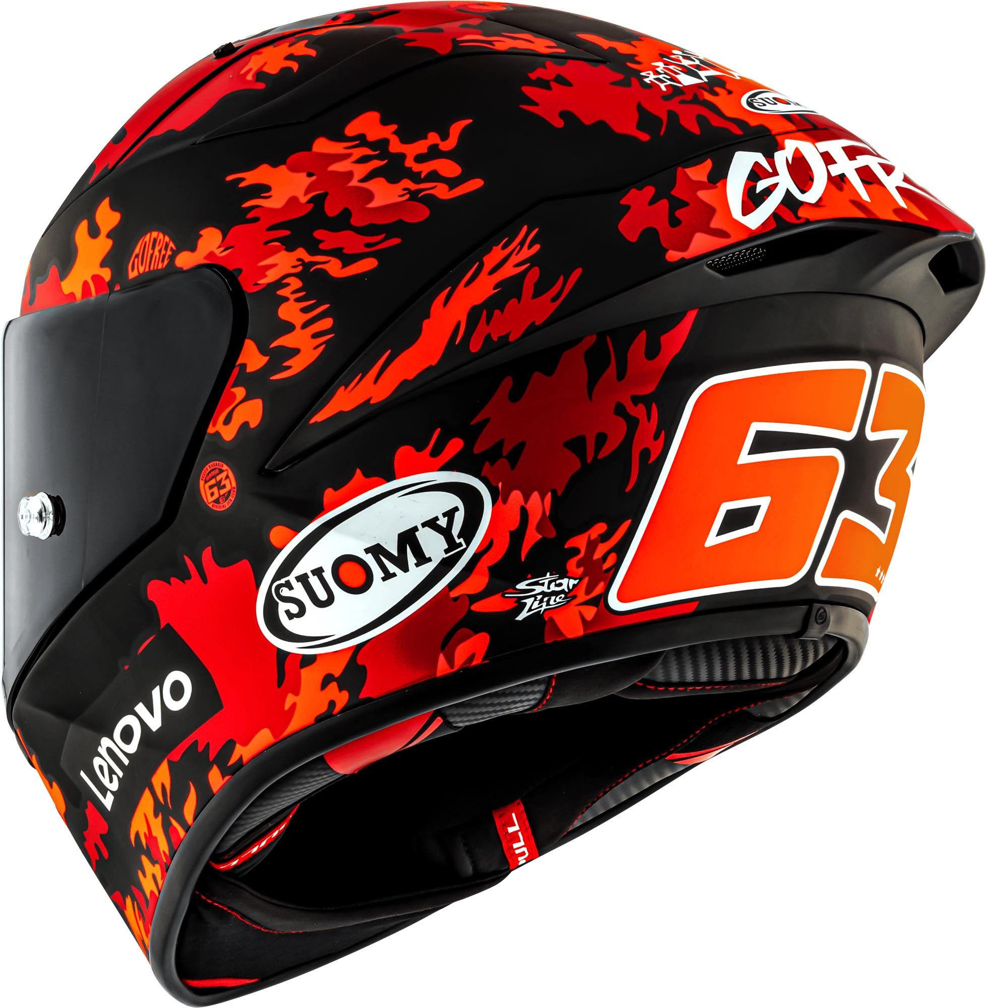 Suomy Motorradhelm S1-XR GP Bagnaia Replica 2025 Helm, antifog beschichtet,Notfallsystem-Polsterung (EQRS),Pinlockscheib
