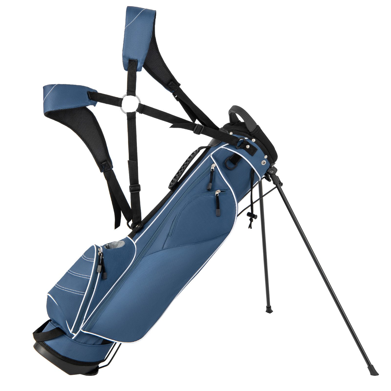 COSTWAY Golftrolley + Golfbag Golfbag, für Max. 4 Schläger, mit Ständer