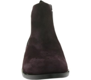 Cinque CINQUE Damen Chelsea-Boots Camoscio funkelnde Echtleder-Stiefelette Aubergine-Lila Stiefelette