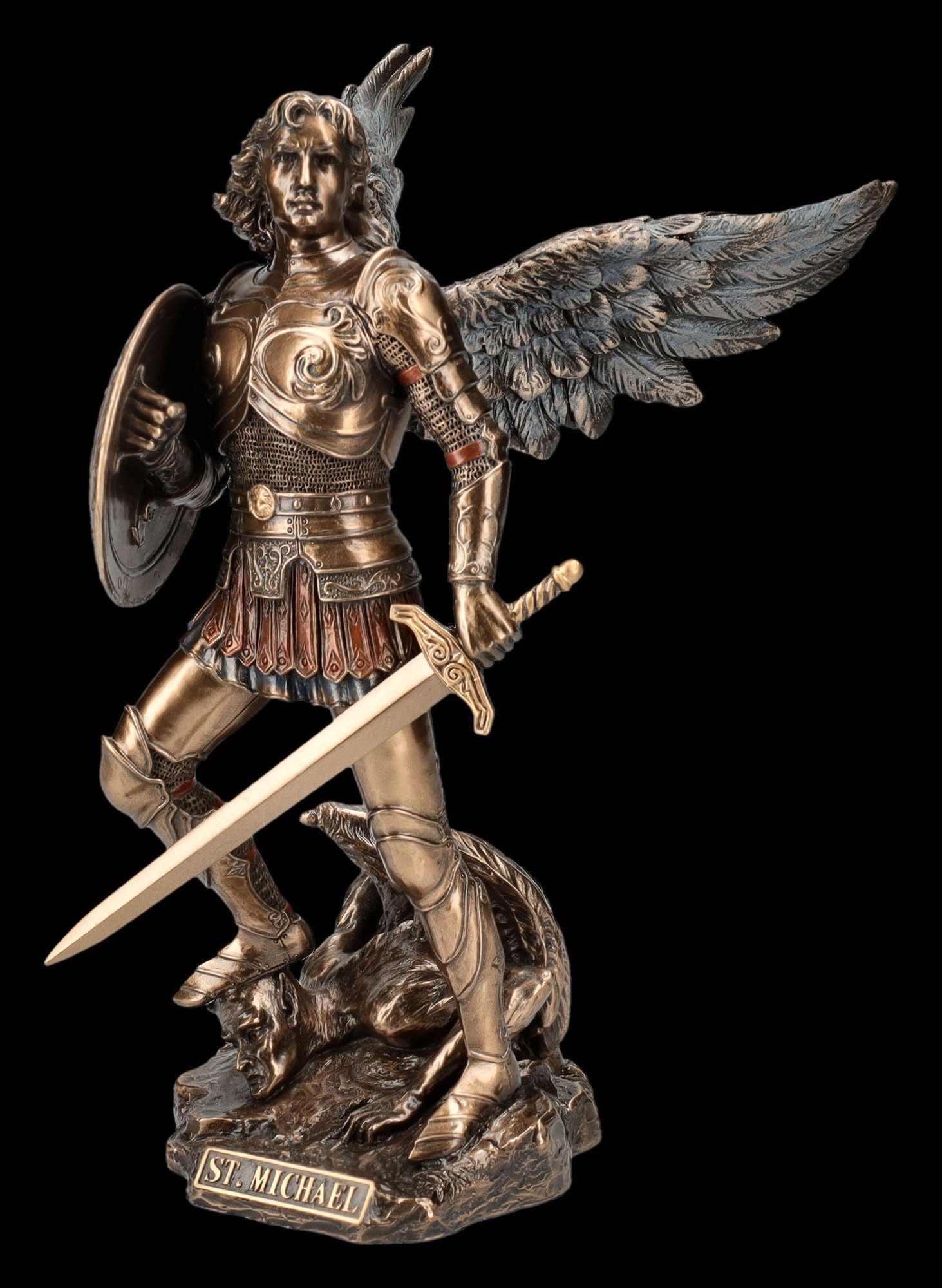 Figuren Shop GmbH Dekofigur Erzengel Michael Figur - Krieger - Veronese - Mythologie Dekofigur