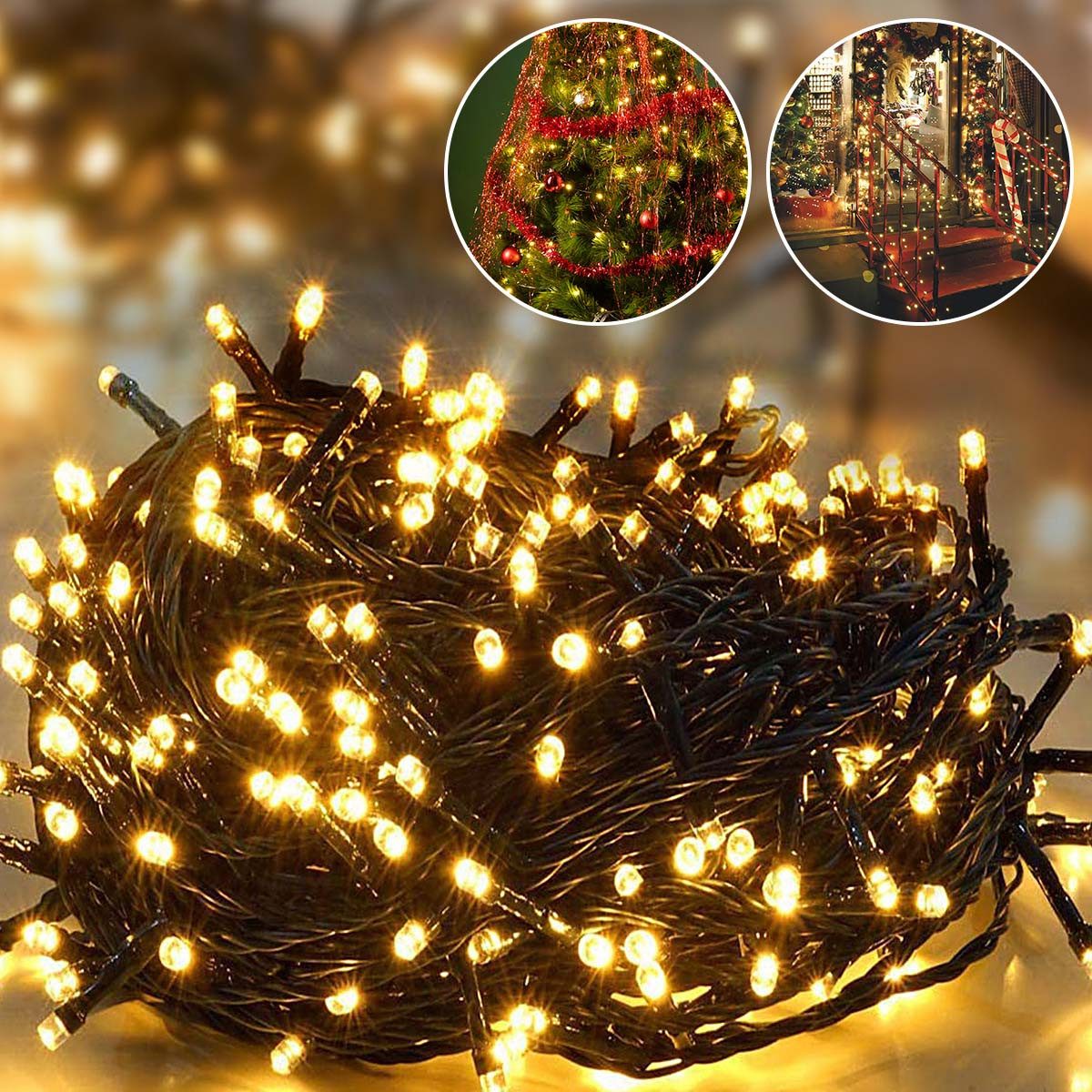 Salcar LED-Lichterkette 23M 360 LED Lichterkette Weihnachtsbaum Weihnachtsd günstig online kaufen