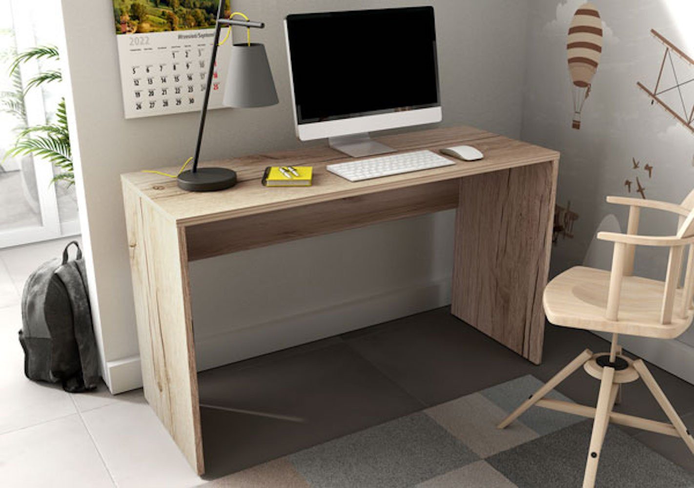 Helvetia Schreibtisch Apia (Apia), 130x50x75cm Eiche Grand Natural