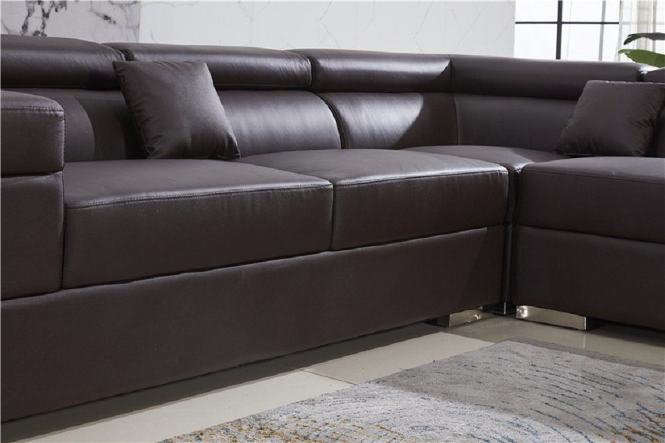 Couchen Ecke Braun Polster Form Moderne L Designer Ecksofa, Möbel Couch JVmoebel Sofa Sitz