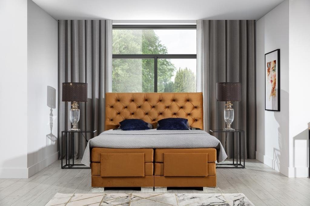 JVmoebel Bett Luxus Möbel Moderne Schlafzimmer Braun Gestell Polster Betten Betten