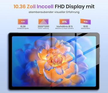TPZ T10A-4 Tablet (10.36", 128 GB, Android 12, 8000mAh 2000x1200 FHD UNISOC Octa-Core 5G WiFi Tablet Pc 13+5MP Kamera)