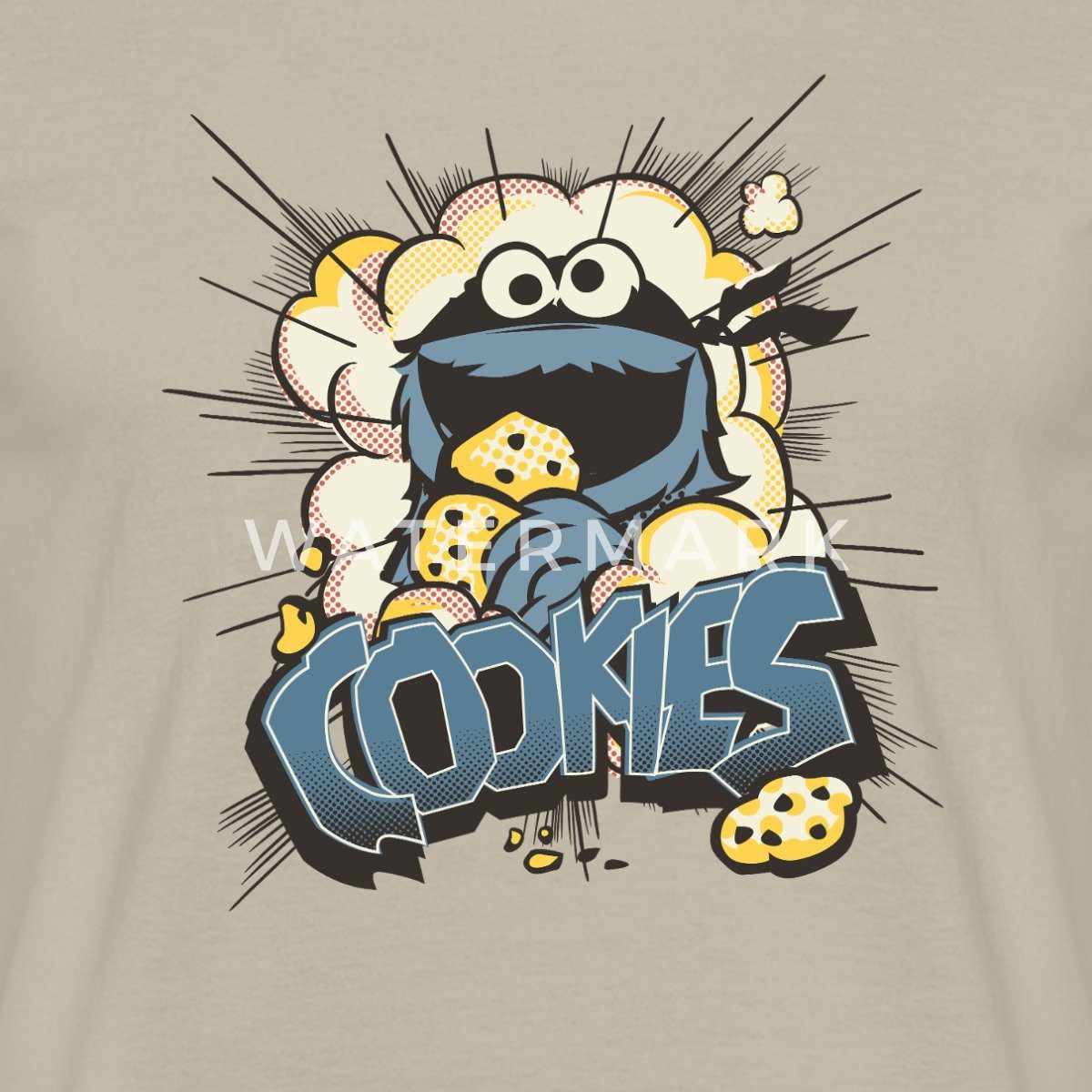 Spreadshirt T-Shirt Sesamstraße Design Mit Krümelmonster Und Cookies Männer günstig online kaufen