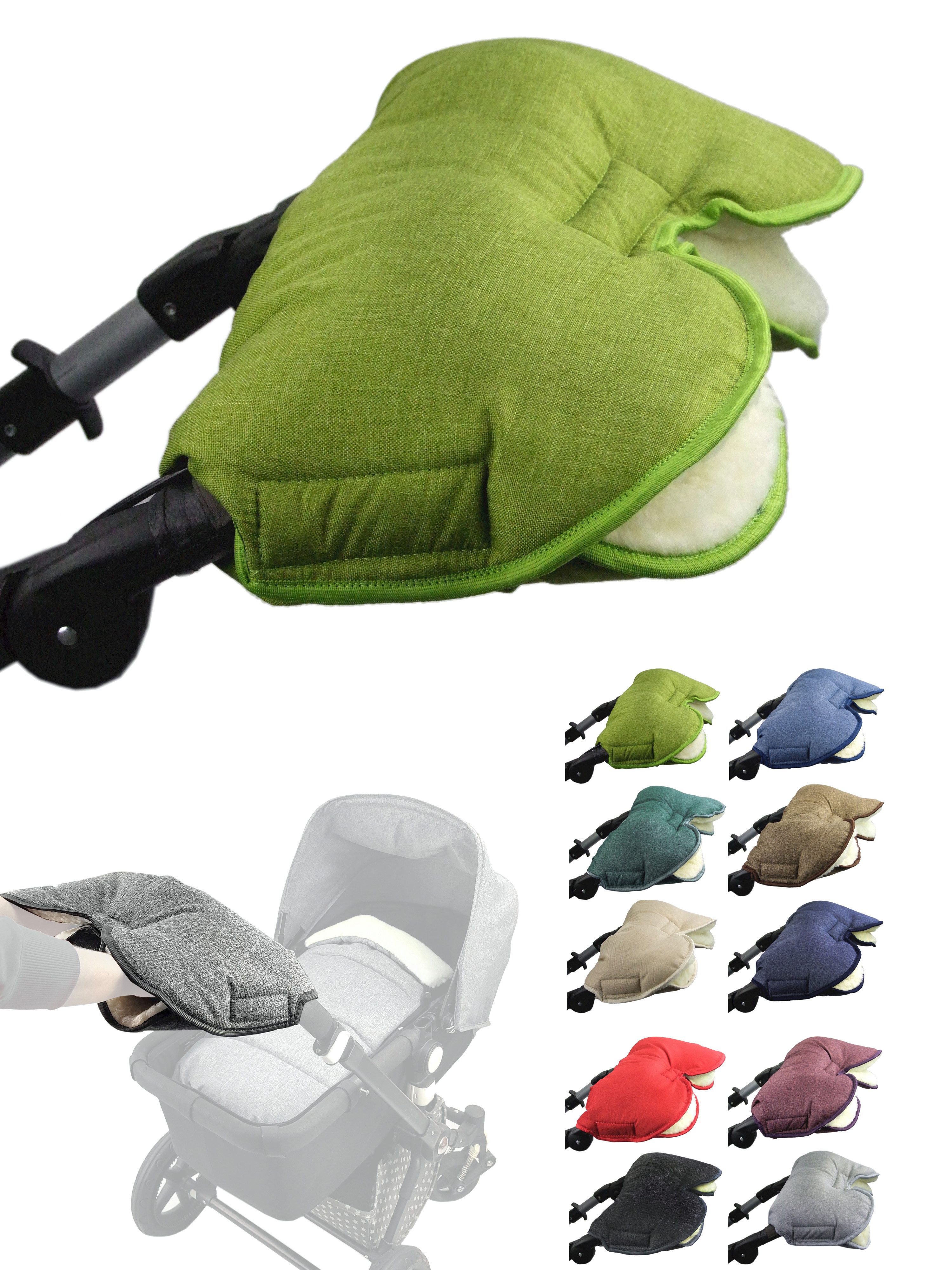 Kinderwagen-Handwärmer Handschuhe Muff Handwärmer Handmuff für Kinderwagen MELIERT Wolle