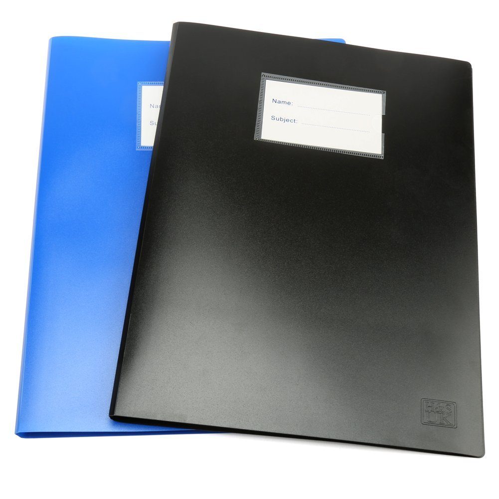 H&S Organisationsmappe Blaue schwarze A4 Präsentationsmappe mit 100 Taschen, Blaue schwarze Präsentationsprojektmappe A4 mit 100 Taschen
