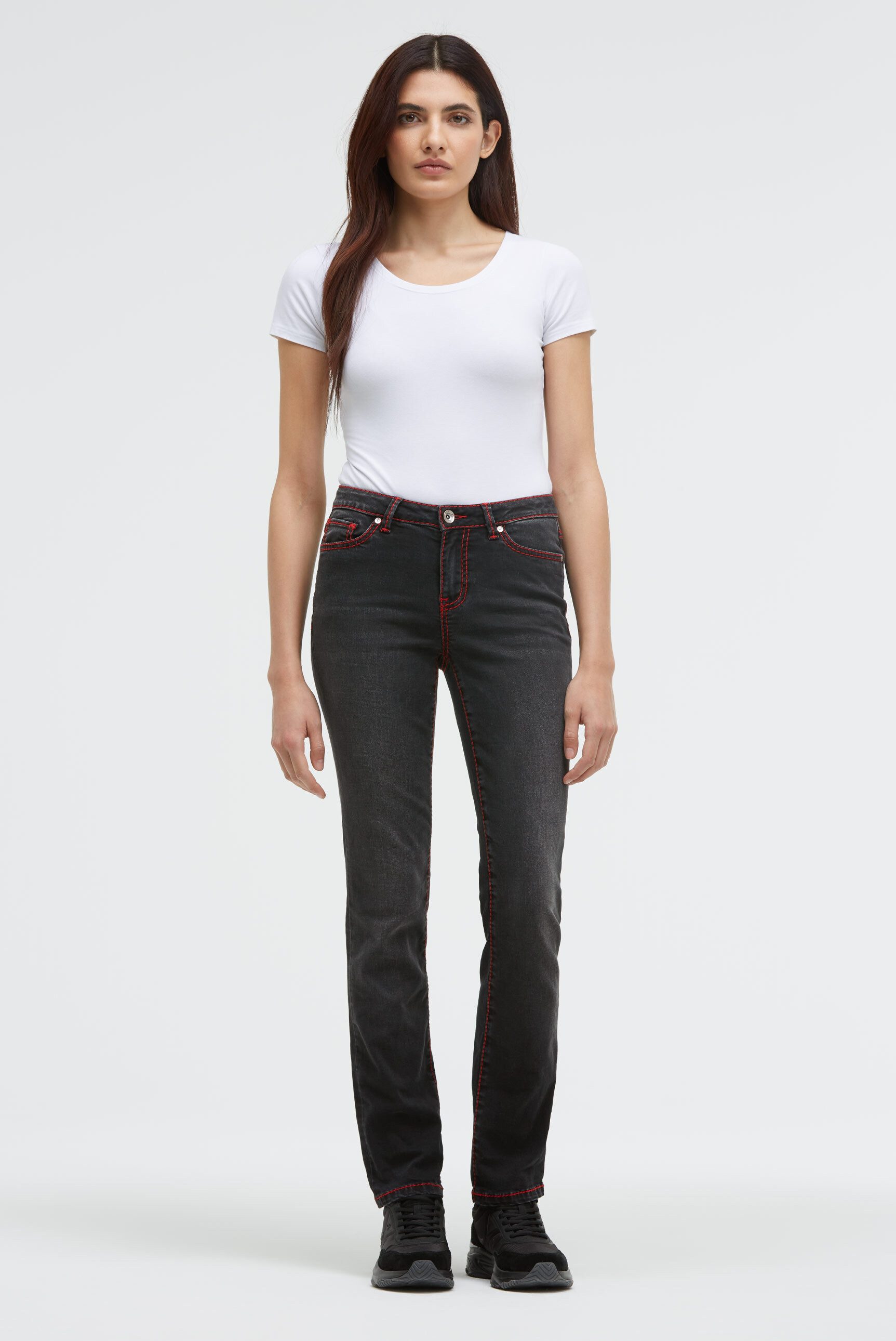 SOCCX Regular-fit-Jeans mit breiten Nähten