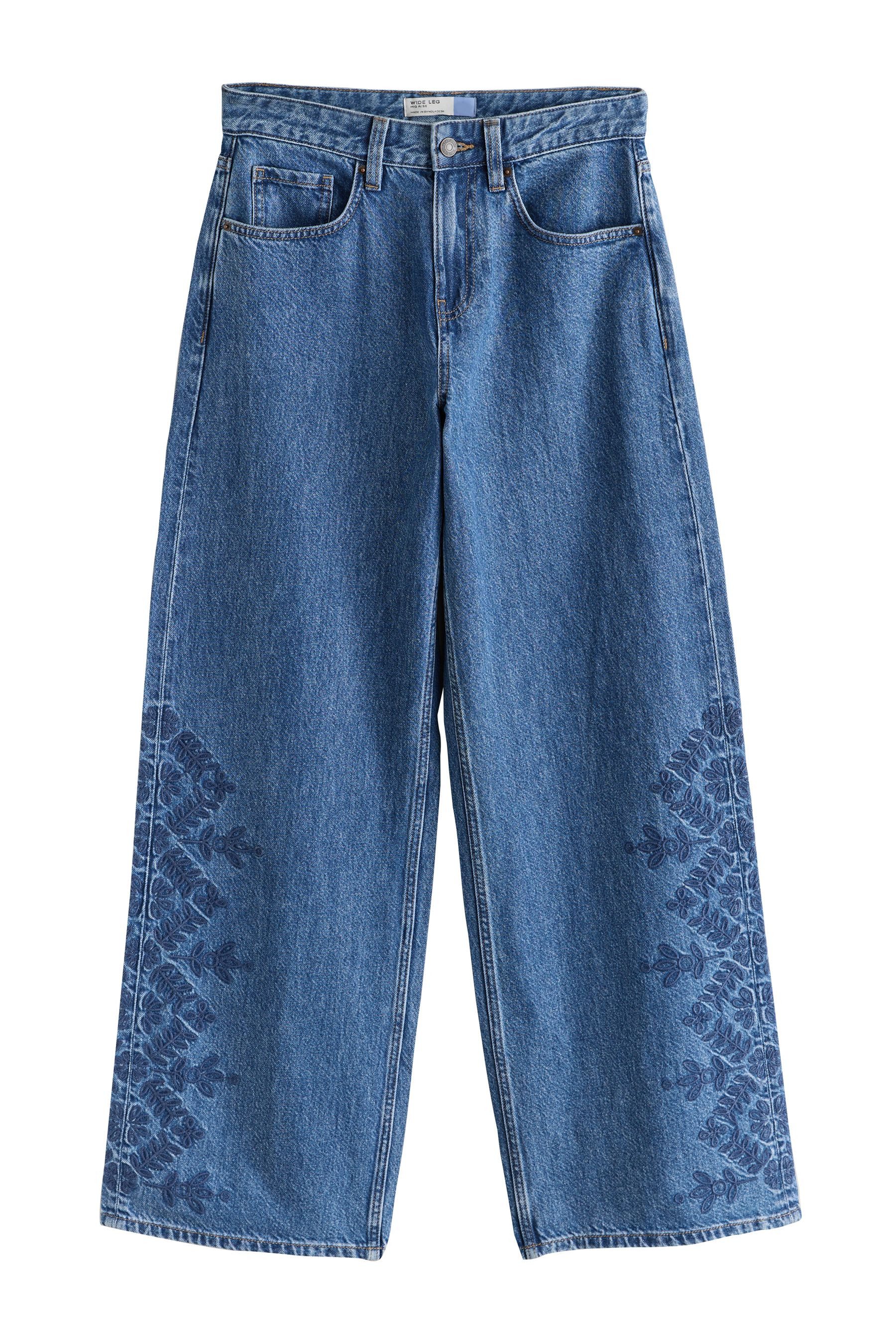 Next Weite Jeans Jeans mit weitem Hosenbein und Gürtel (1-tlg)