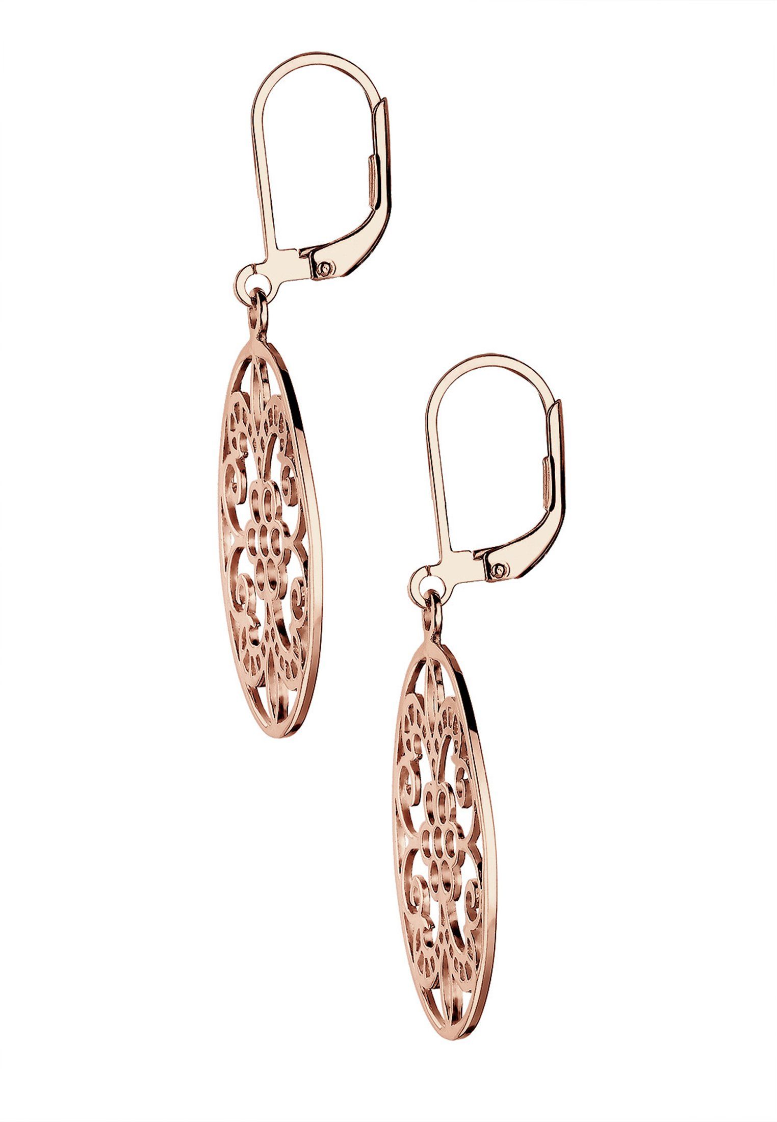 Elli Paar Ohrhänger Ornament Blume Orientalisch Oval Schmuck Geschenk 925 Silber