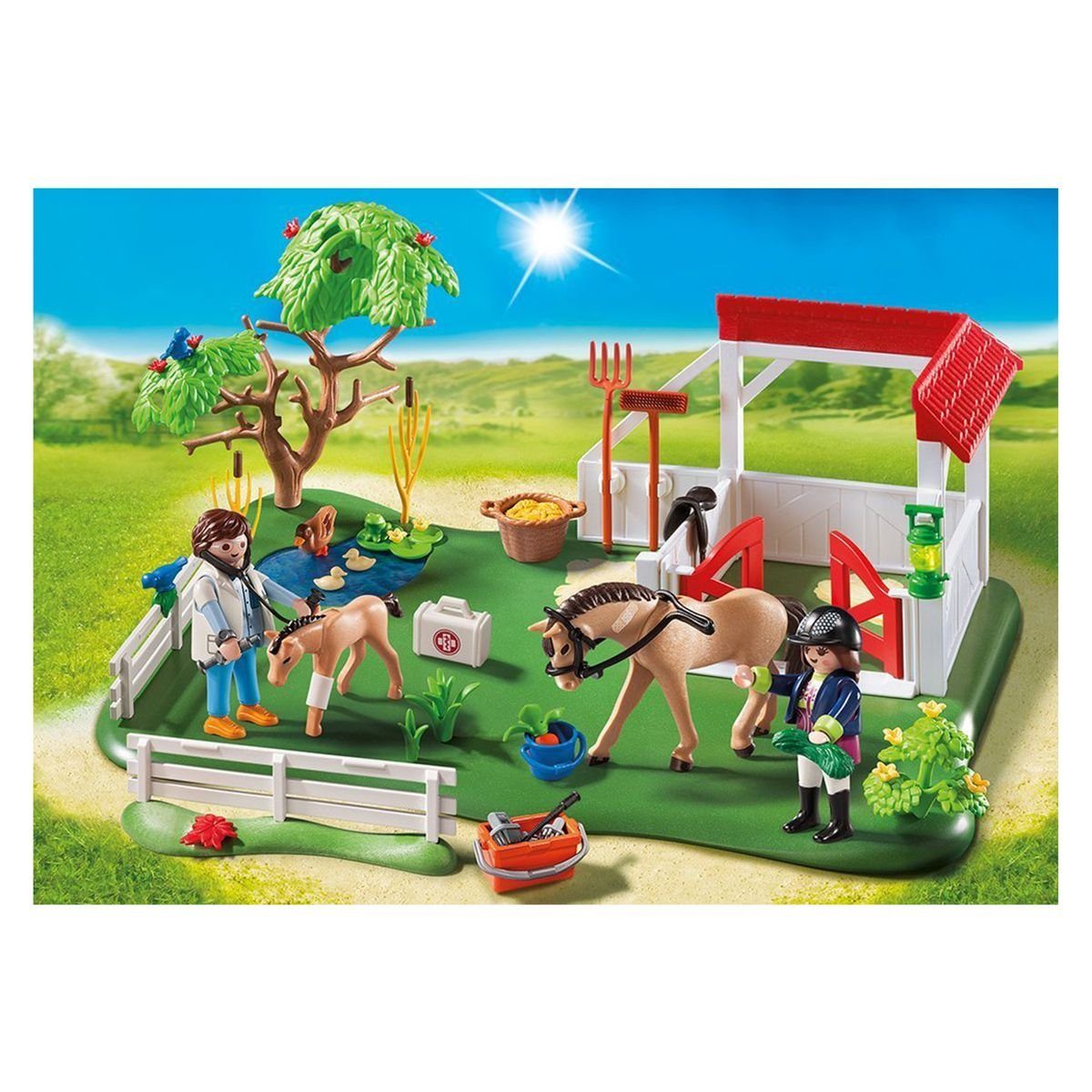 Playmobil® Spielwelt PLAYMOBIL® 6147 - Country - Spielset, Koppel mit  Pferdebox