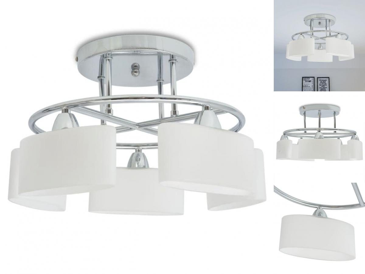 vidaXL Deckenleuchten Deckenleuchte Ellipsoid-Glaslampenschirme 5 E14-Lampen  200 W