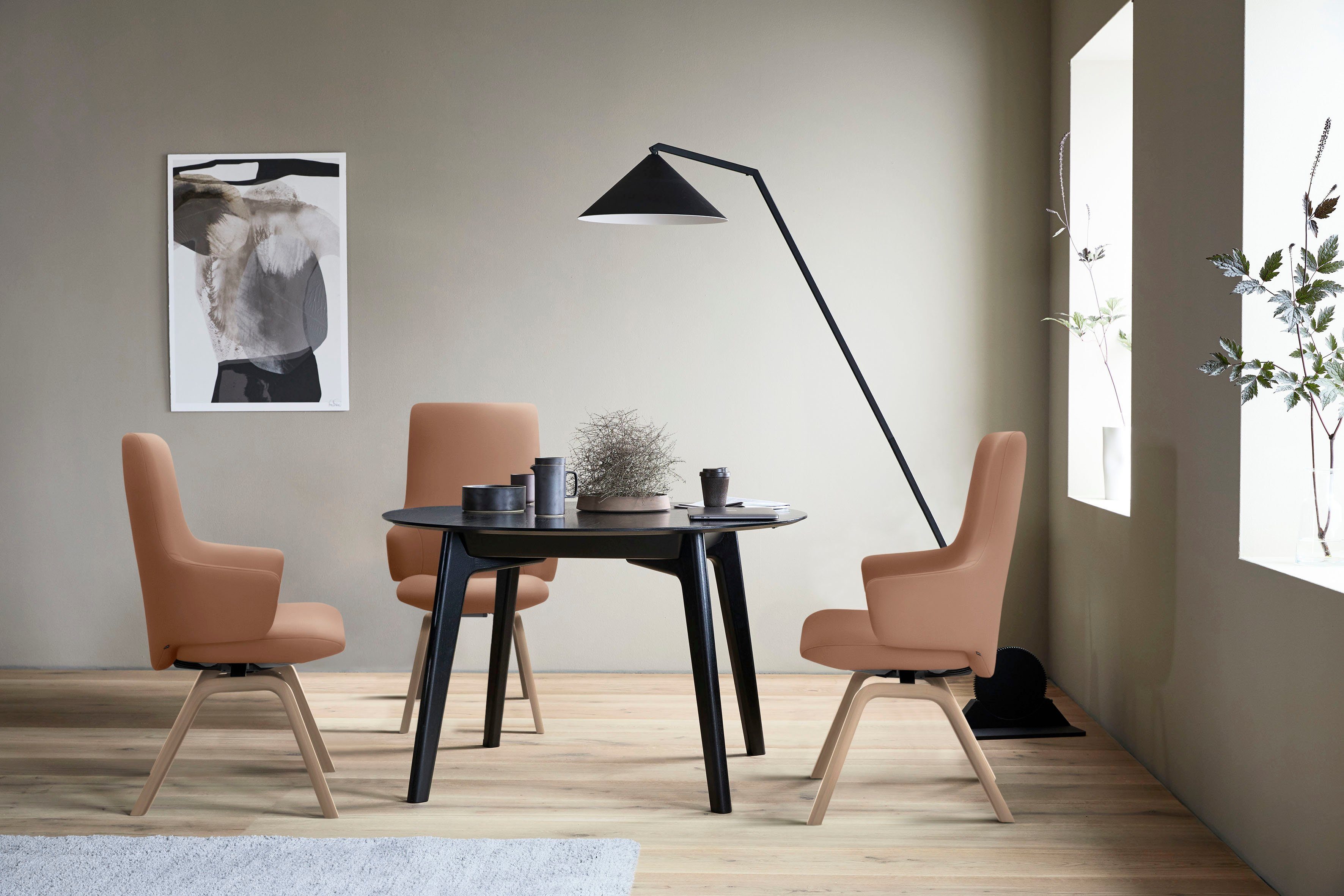 Stressless® Polsterstuhl Laurel, High Back mit Armlehne, Размер L, mit schräggestellten Beinen in Eiche