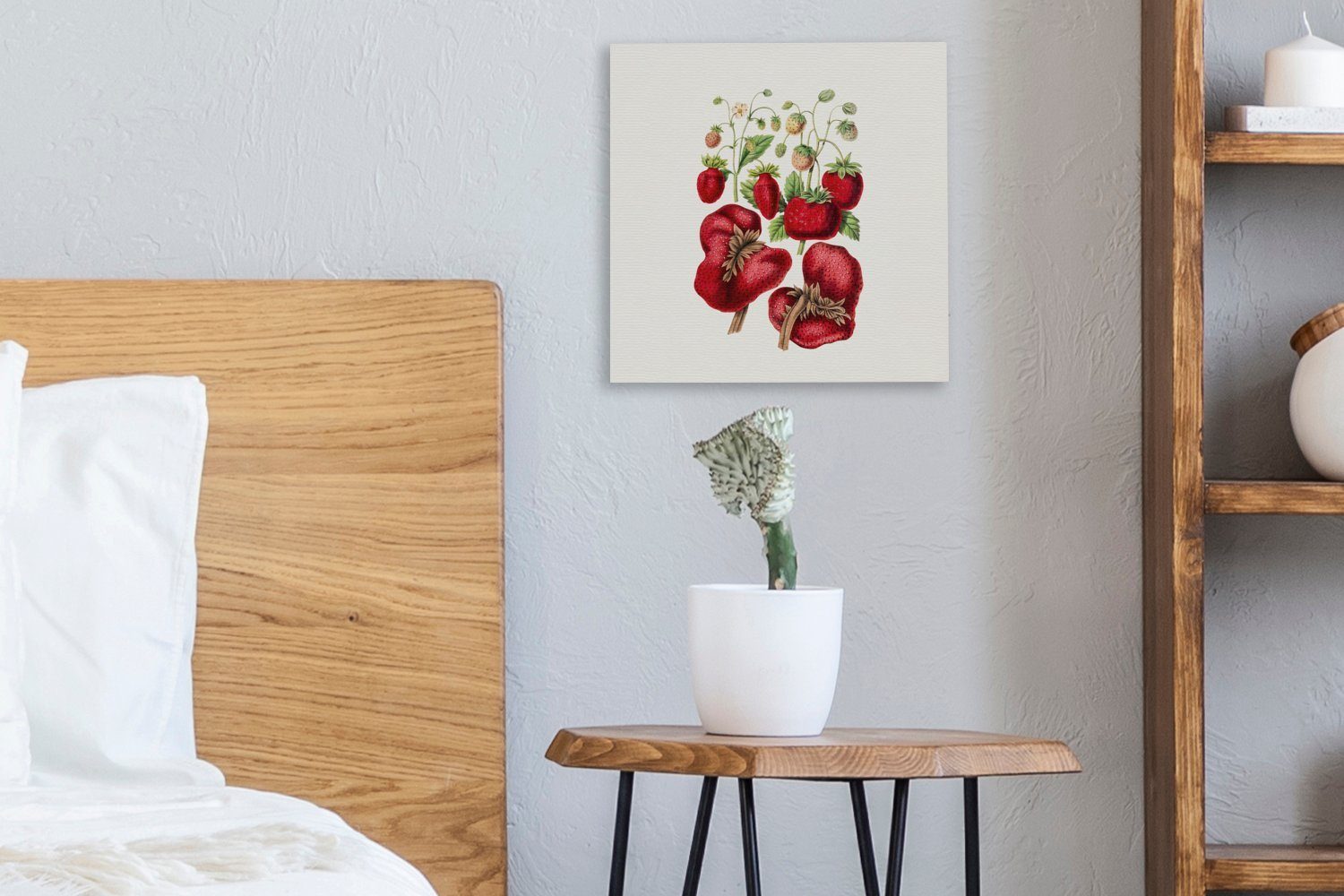 - für St), Erdbeeren Leinwand Bilder Lebensmittel, Leinwandbild Schlafzimmer Obst - Wohnzimmer OneMillionCanvasses® (1