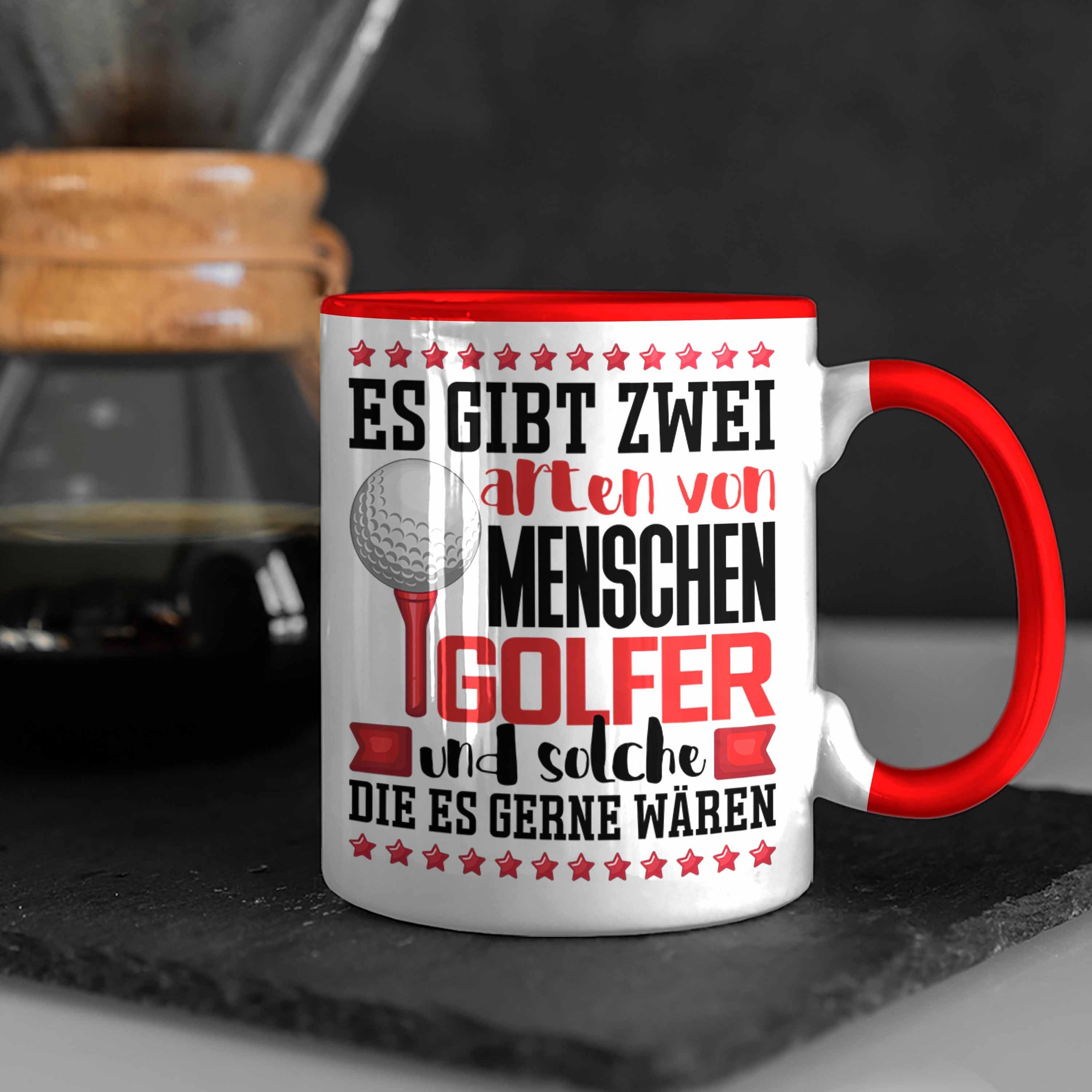 Tasse Golfer Menschen Spruch Rot von Es Tasse 2 Trendation Arten Gibt Geschenk Golfspieler