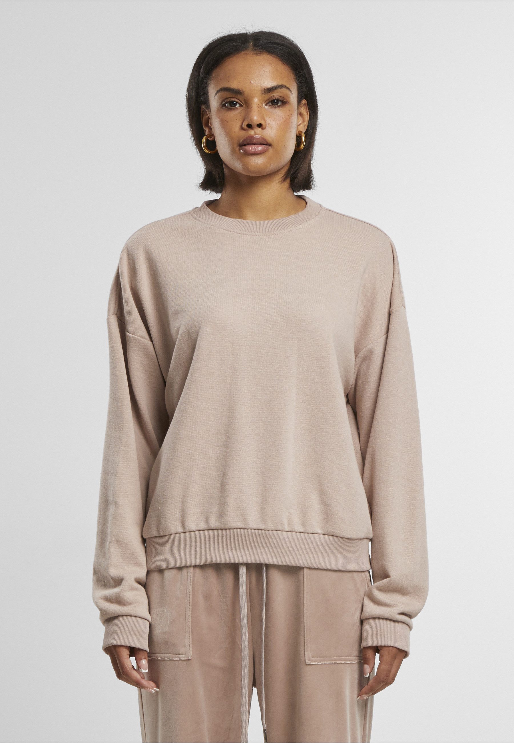 URBAN CLASSICS Sweater Urban Classics Damen Ladies Oversized Light Terry Crewneck