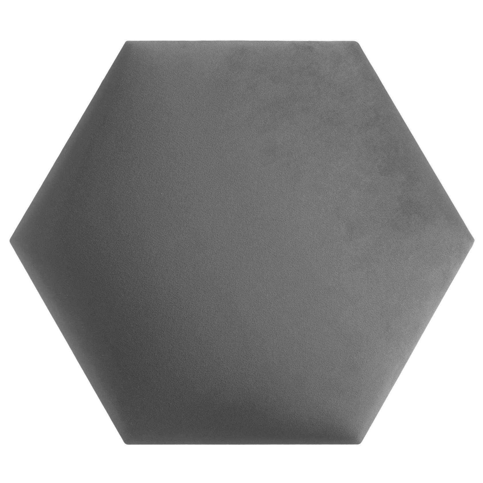 softwalls Kopfteil Wandkissen Stoff - Samt - Wandpaneele, Hellgrau - Hexagon, (1 St., 5 (sehr gut), Schalldämmend