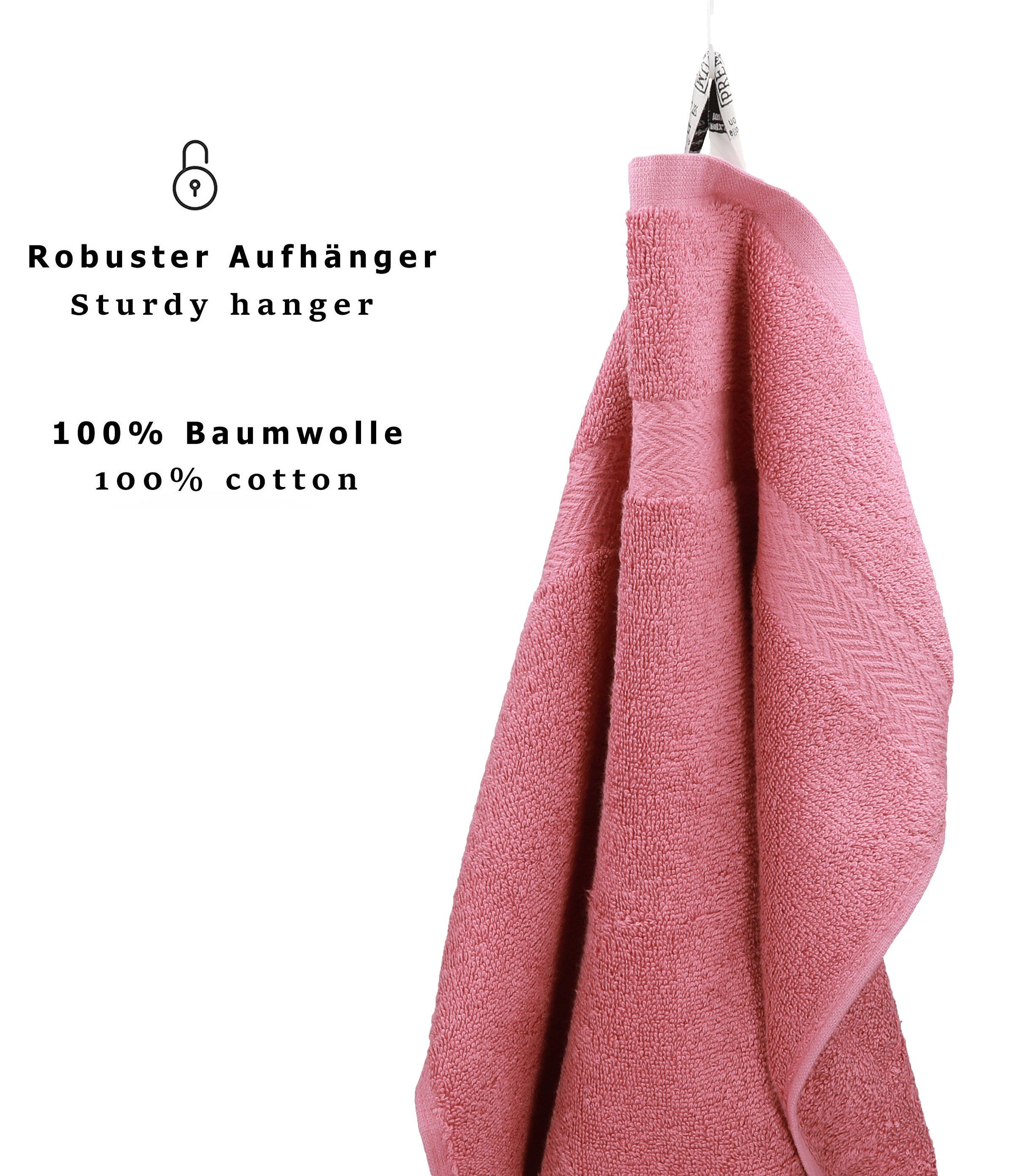 Betz Gästehandtücher 20 er Gästetuch-Set Premium 30x50 cm Farbe Altrosa, 100% Baumwolle