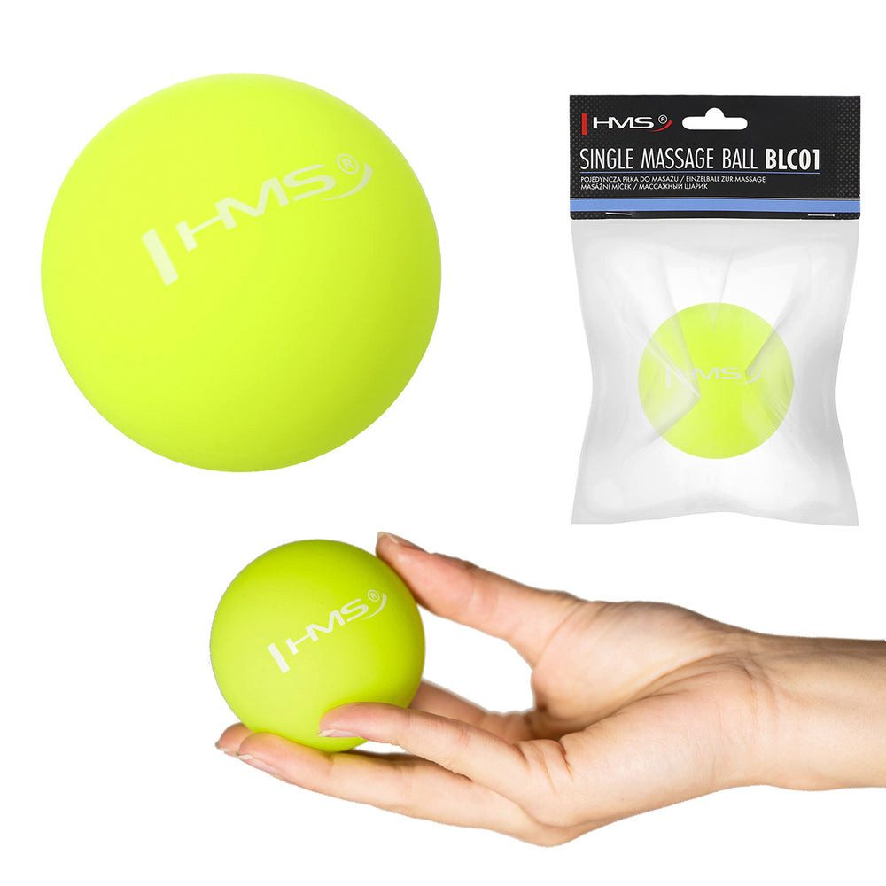 HMS Massageball Faszienball Triggerpunktball Selbstmassage, Spar-Set 1-tlg., Ø 6,5 cm rutschfest, Silikon, 6,5 cm, rutschfest, Härte 50, bis 320 kg