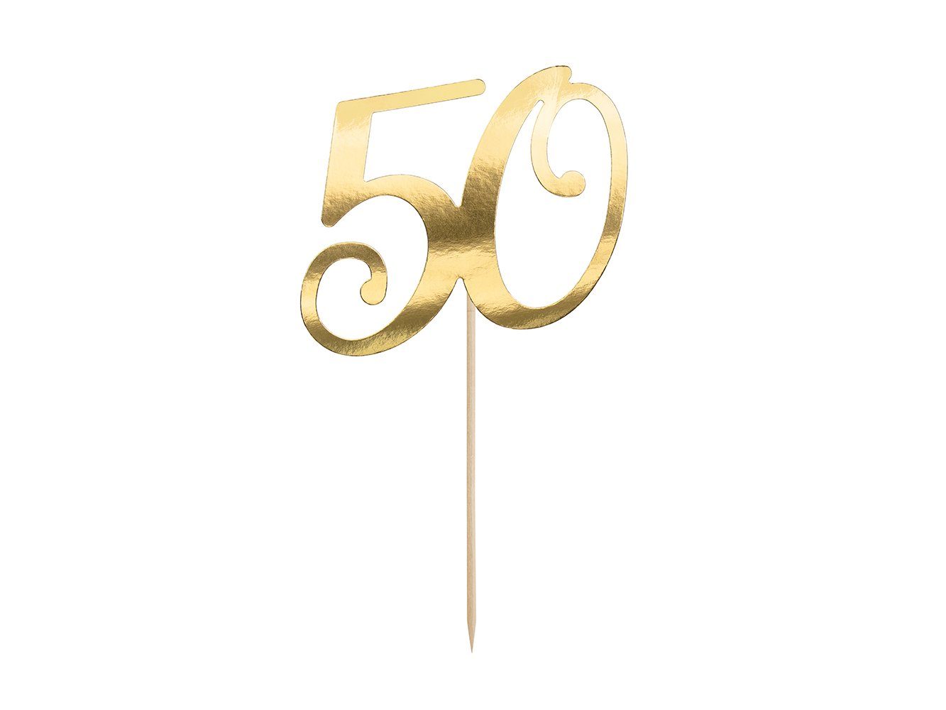 partydeco Tortenstecker, Cake Topper "50" gold 20,5cm