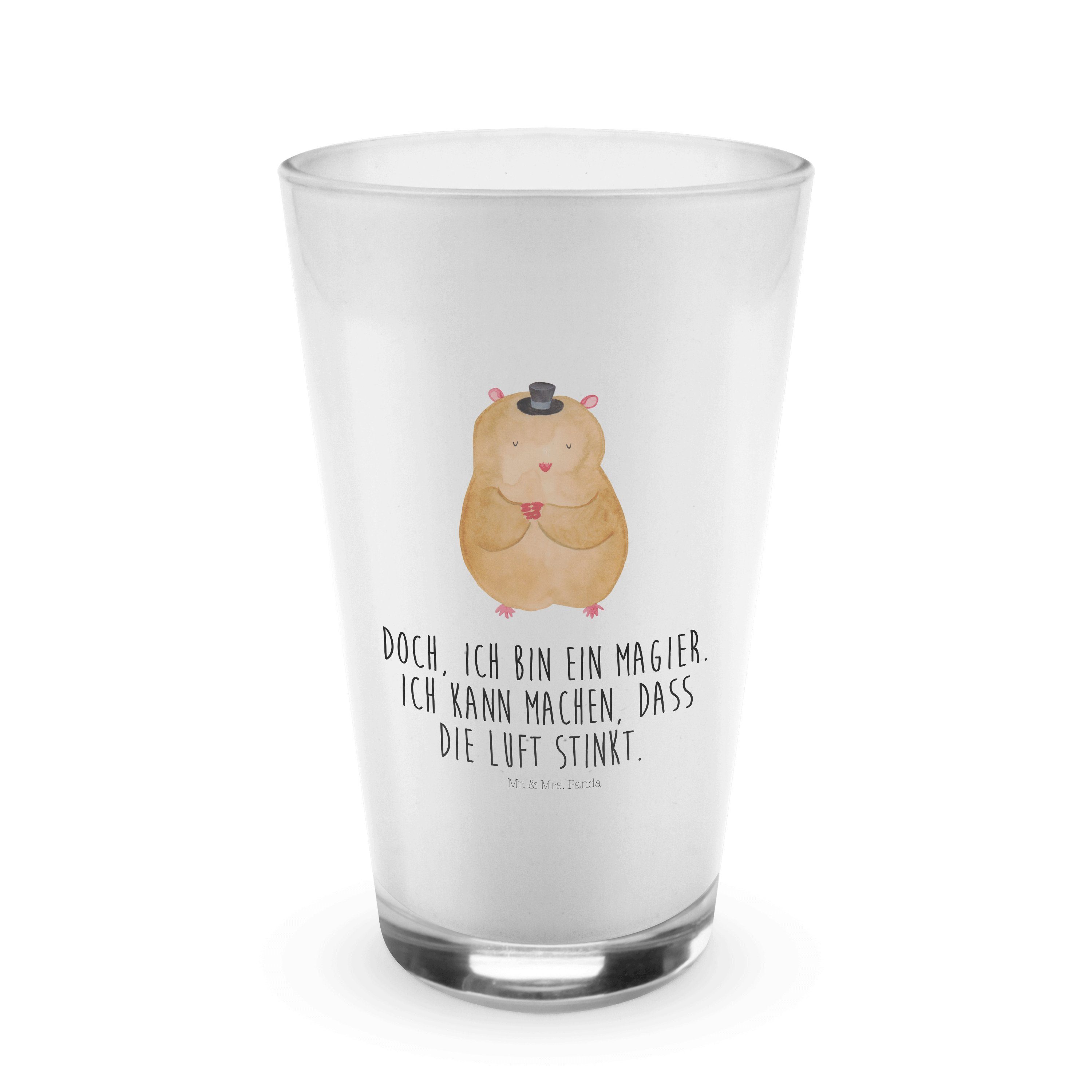 mit Hamster Premium Macchiato, Mrs. Mr. & Hut Latte Glas Panda Transparent Glas T, Houdini, - Geschenk, -