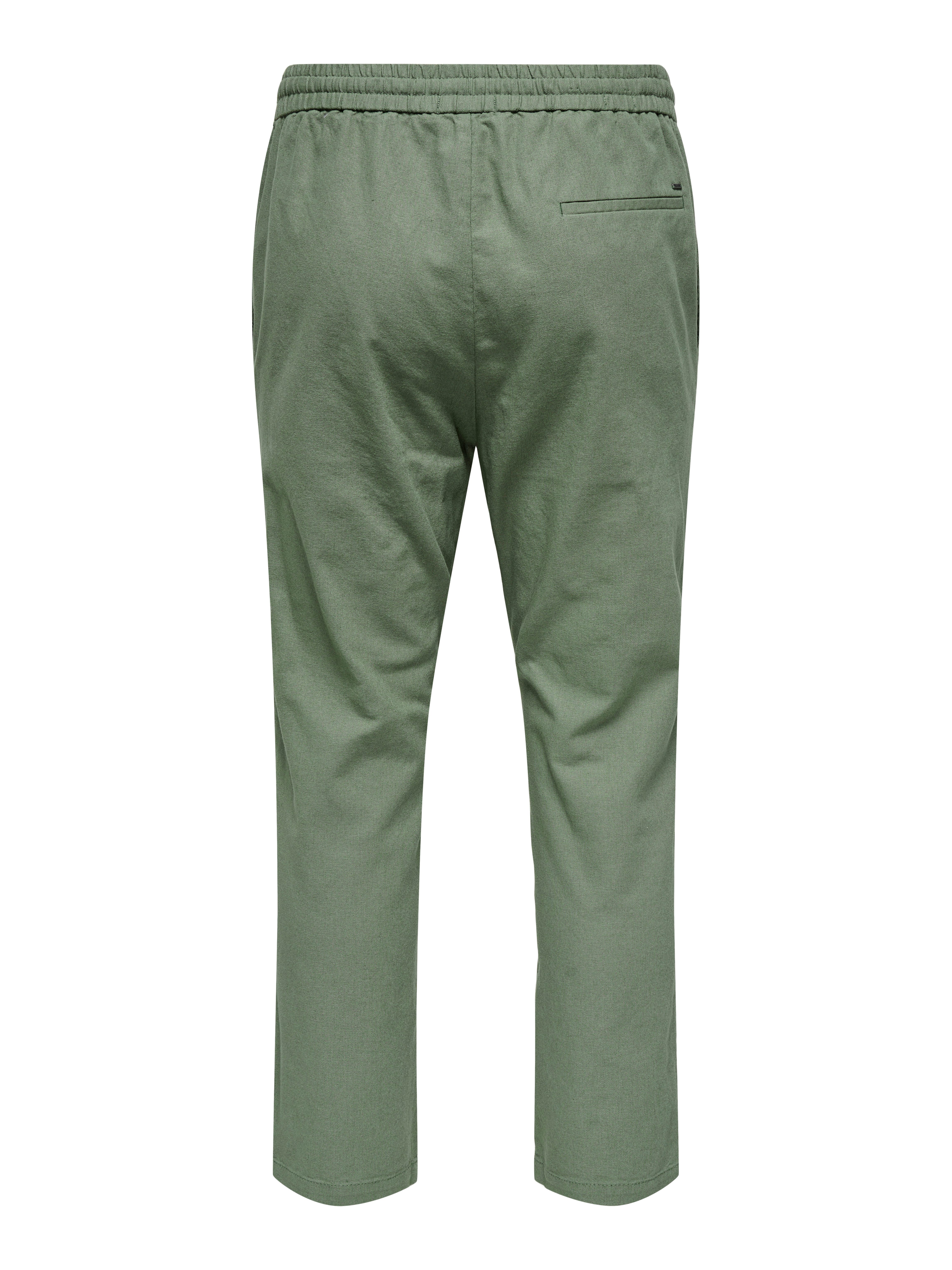 ONLY & SONS Schlupfhose ONSLINUS CROP 0007 COT LIN PNT NOOS Baumwolle mit Leinen, Gummizug und Kordel – Bild 5 von 5