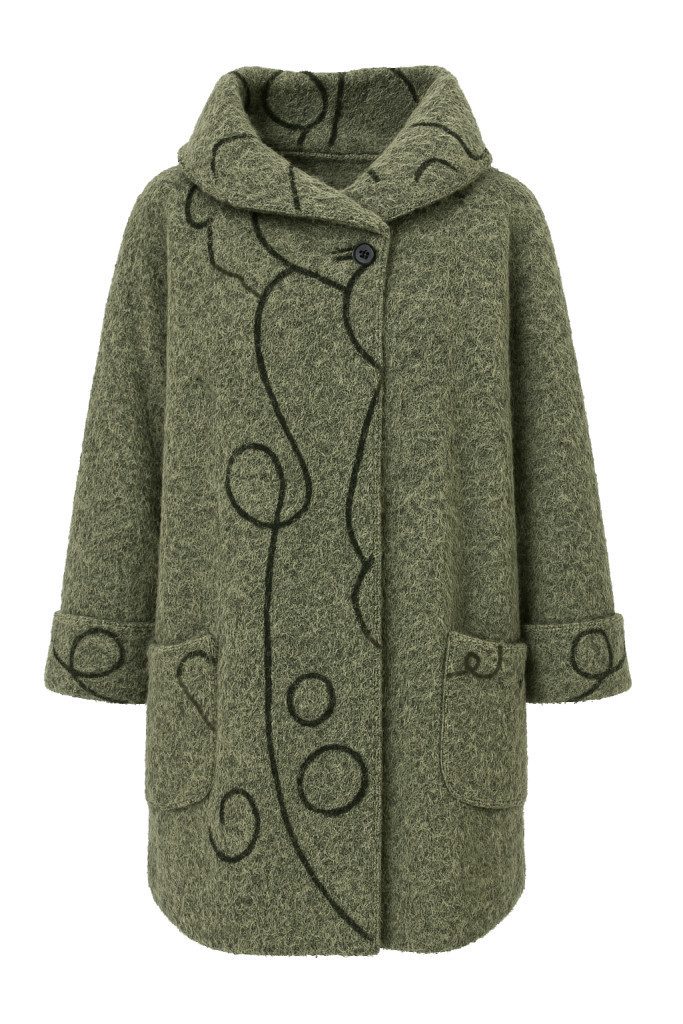 Mississhop Fellimitatmantel Damen Übergangsmantel mit Muster günstig online kaufen